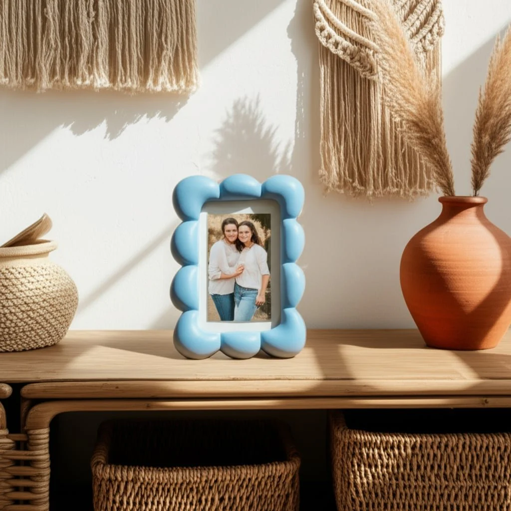 4x6" Puffy Squiggle Photo Frame, Blue - Image 9