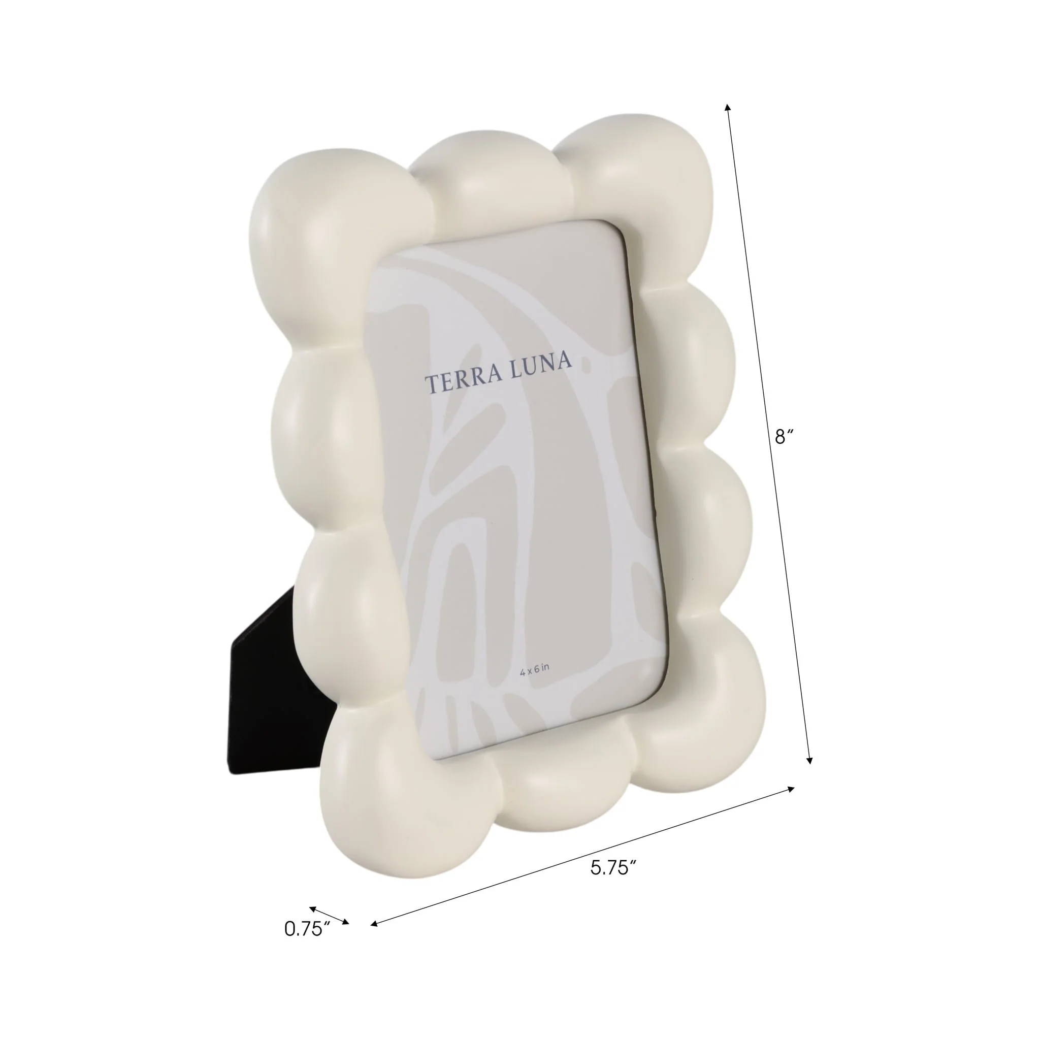 4x6" Puffy Squiggle Photo Frame, Ivory - Image 7