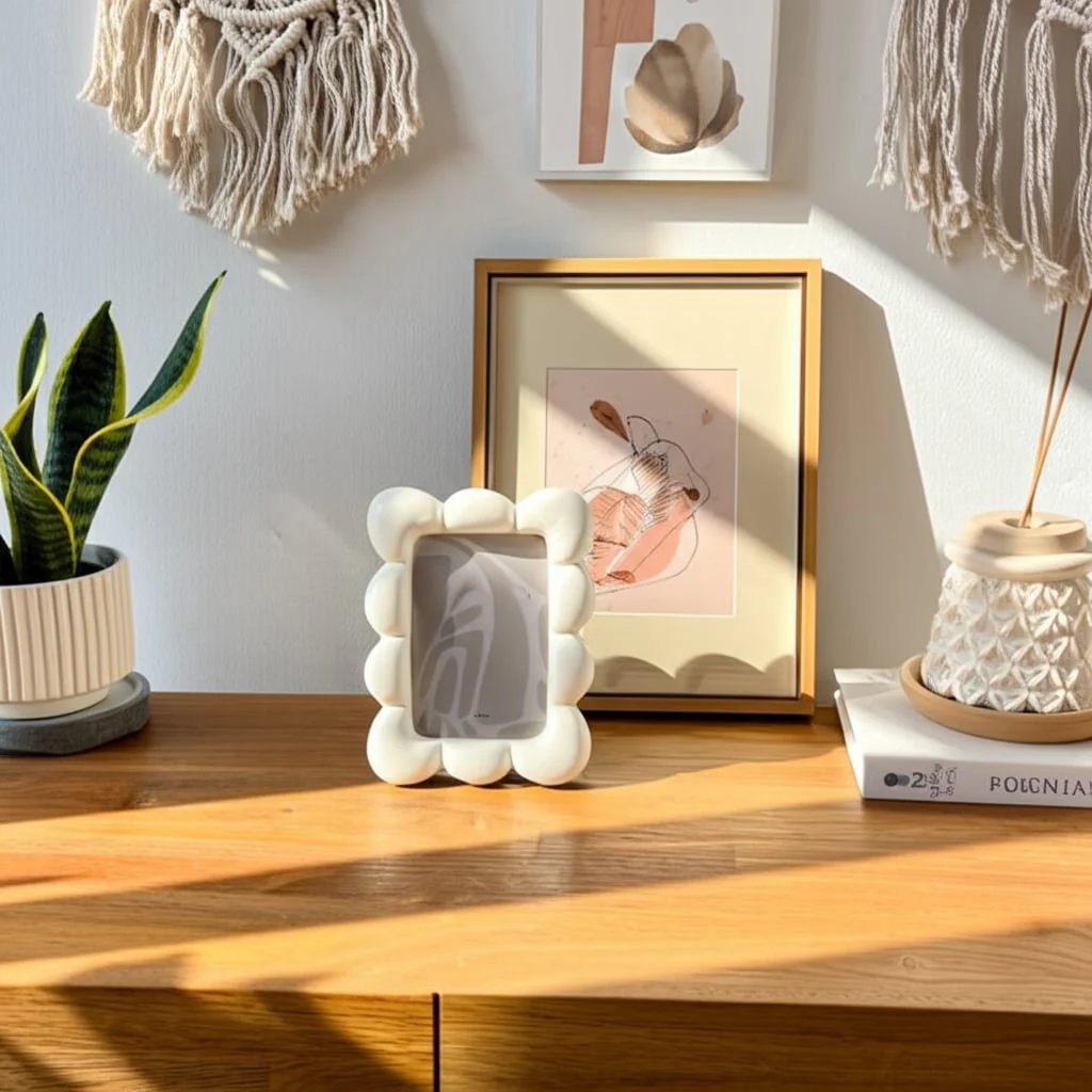 4x6" Puffy Squiggle Photo Frame, Ivory - Image 9