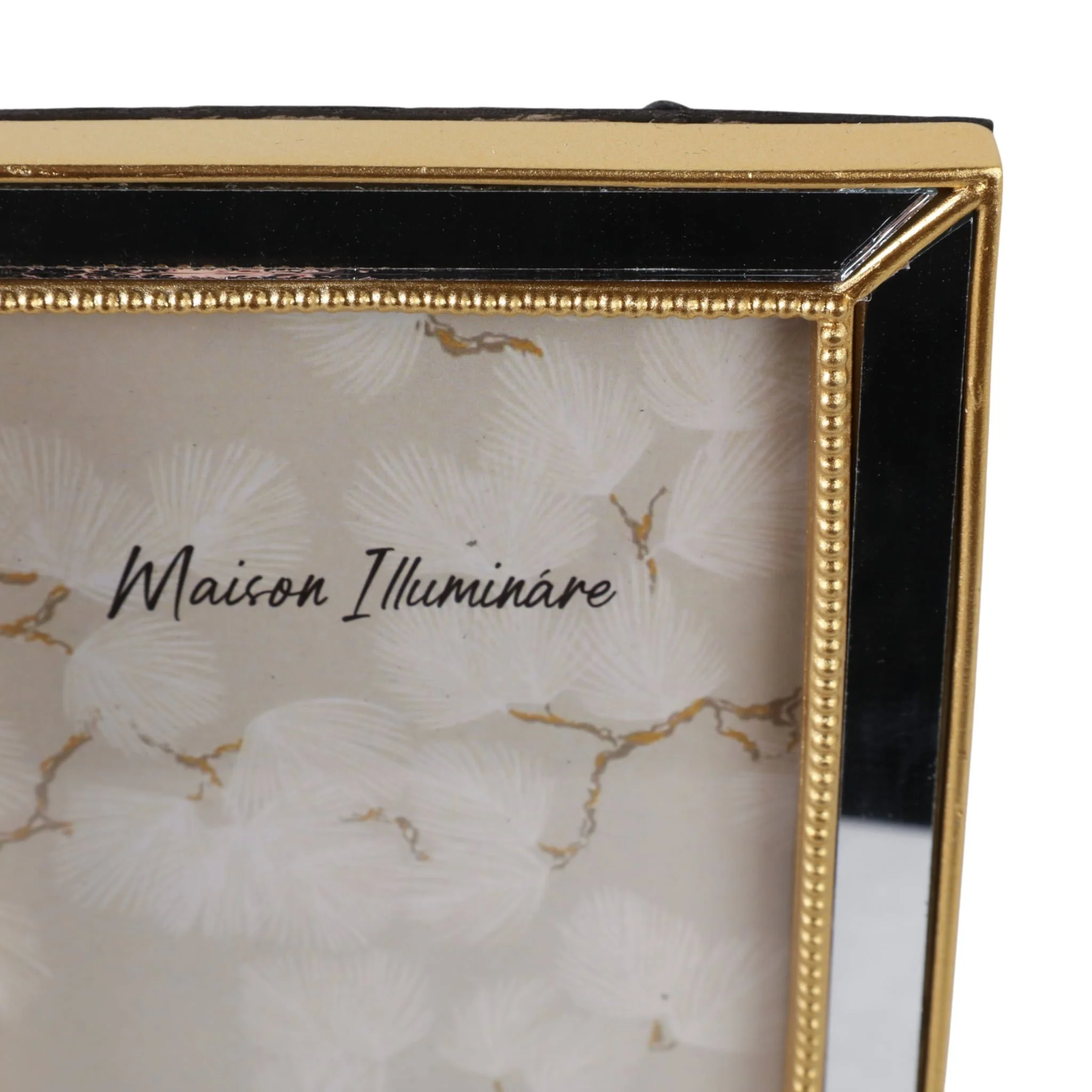 4x6 Resin Mirrored Beaded Border Photo Frame, Gold - Image 6
