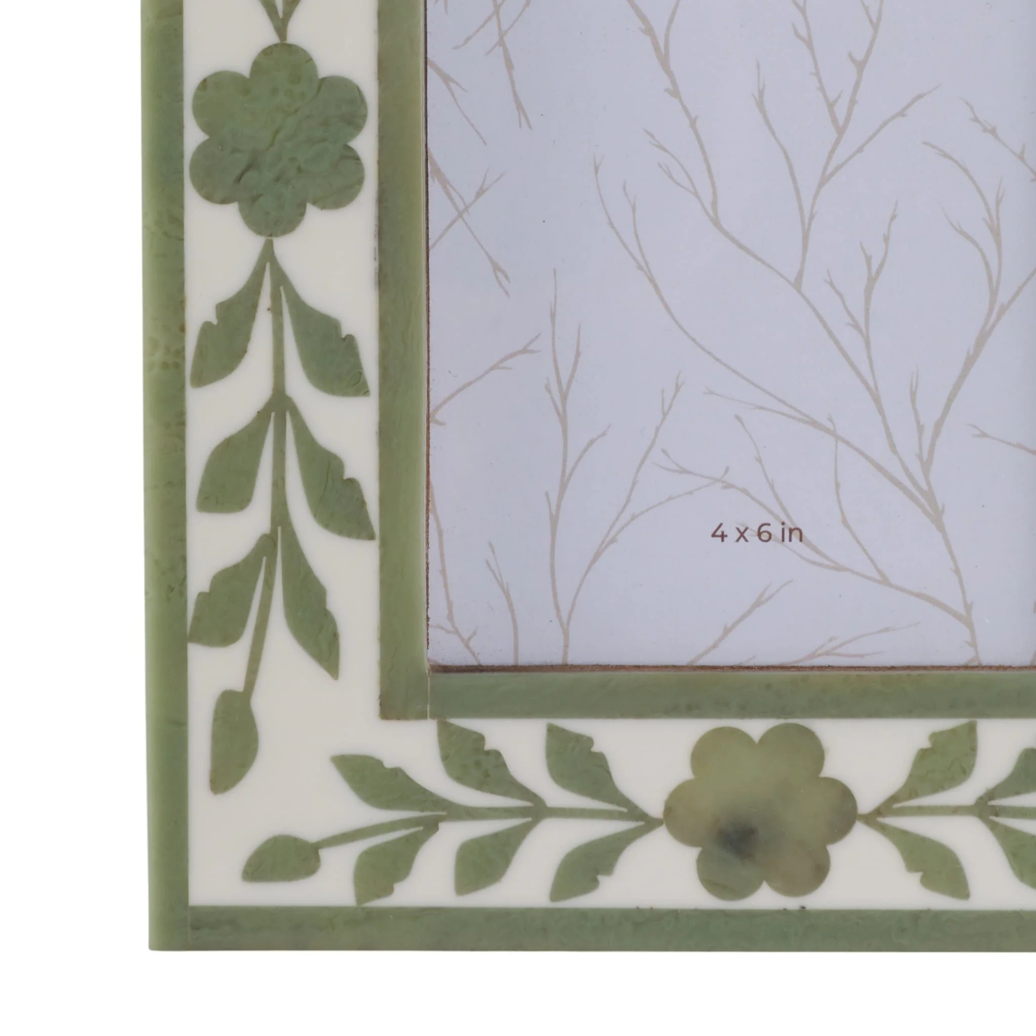 4x6 Sage Green Petals Photo Frame, White/green - Image 5