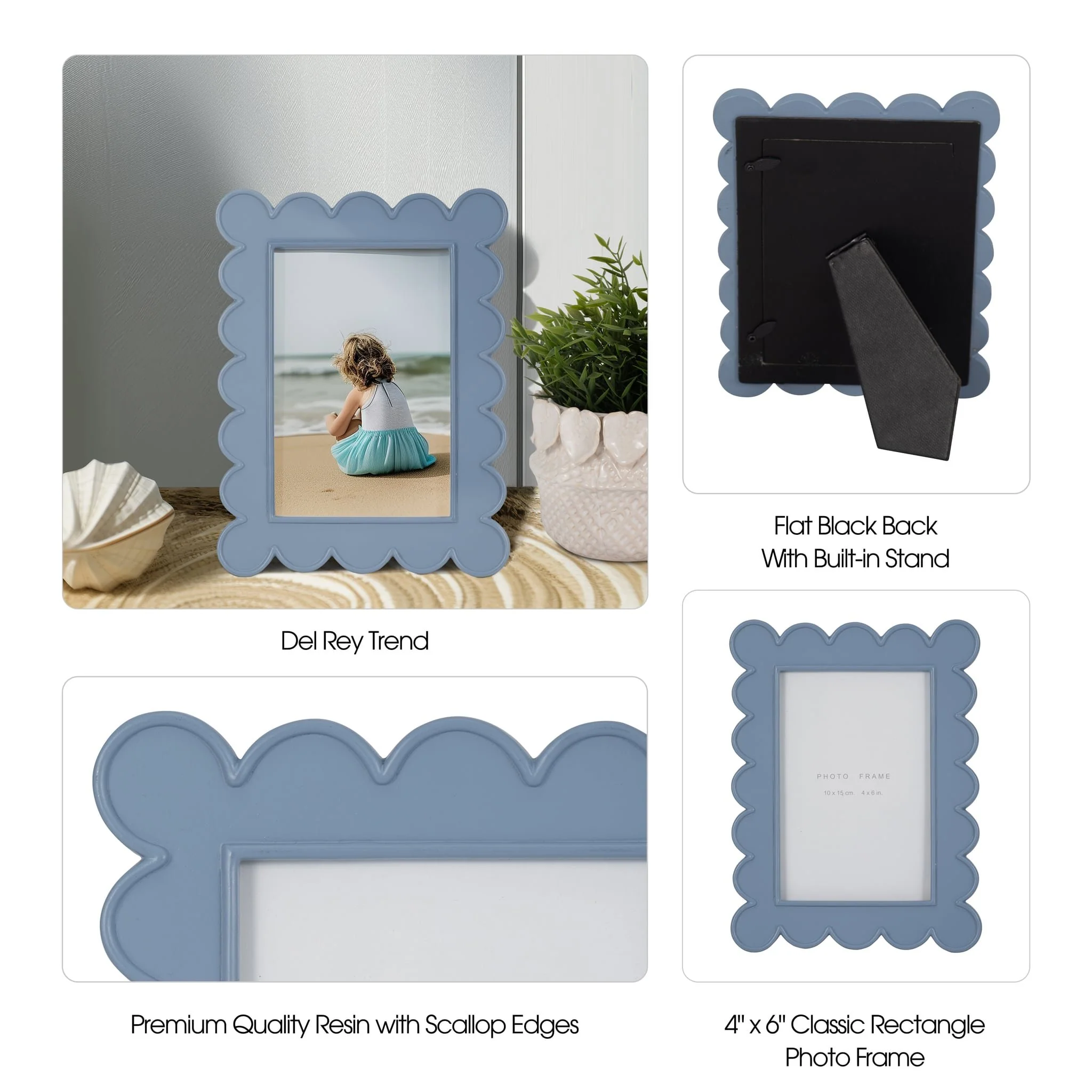 4x6 Scallop Edge Photo Frame, Blue - Image 8