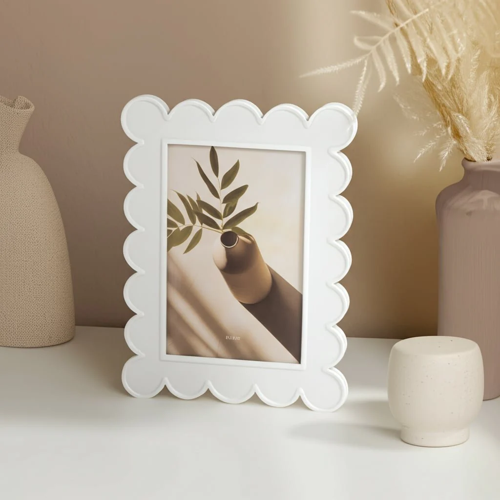 4x6 Scallop Edge Photo Frame, White - Image 10