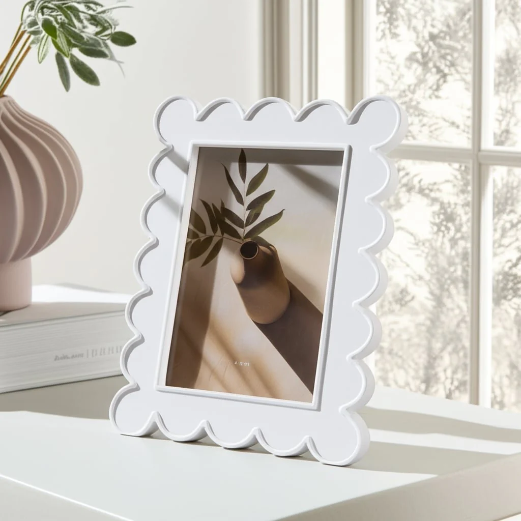4x6 Scallop Edge Photo Frame, White - Image 11