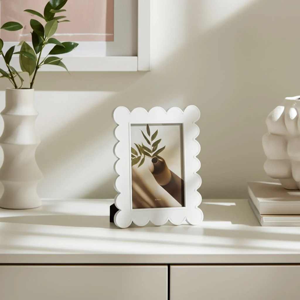 4x6 Scallop Edge Photo Frame, White - Image 12
