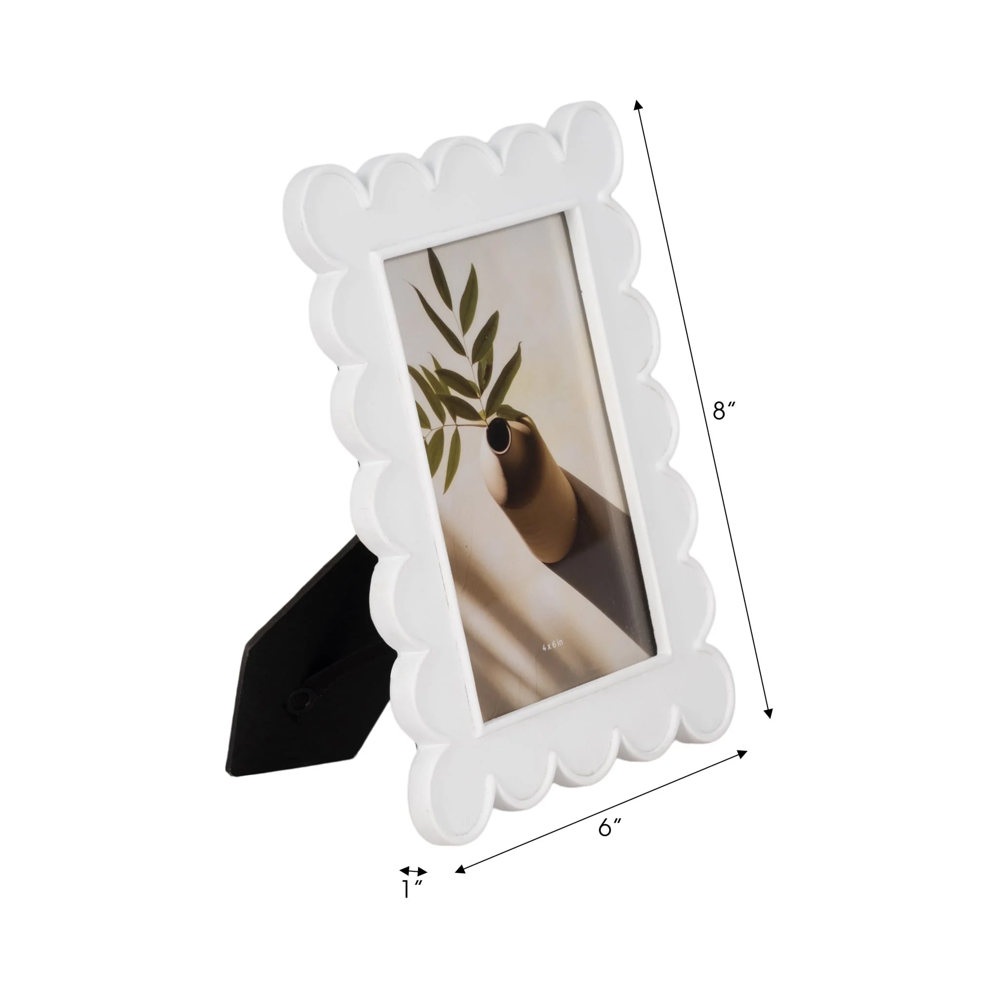 4x6 Scallop Edge Photo Frame, White - Image 7