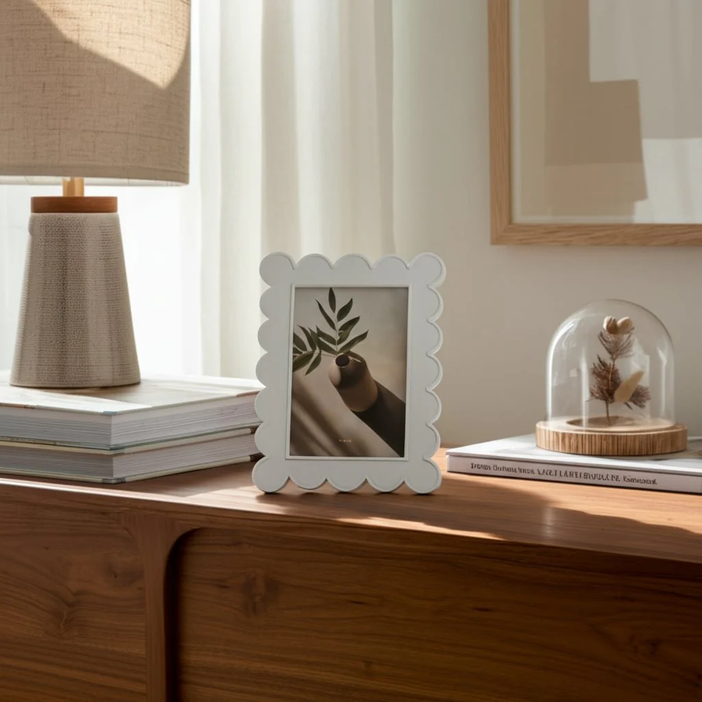 4x6 Scallop Edge Photo Frame, White - Image 9