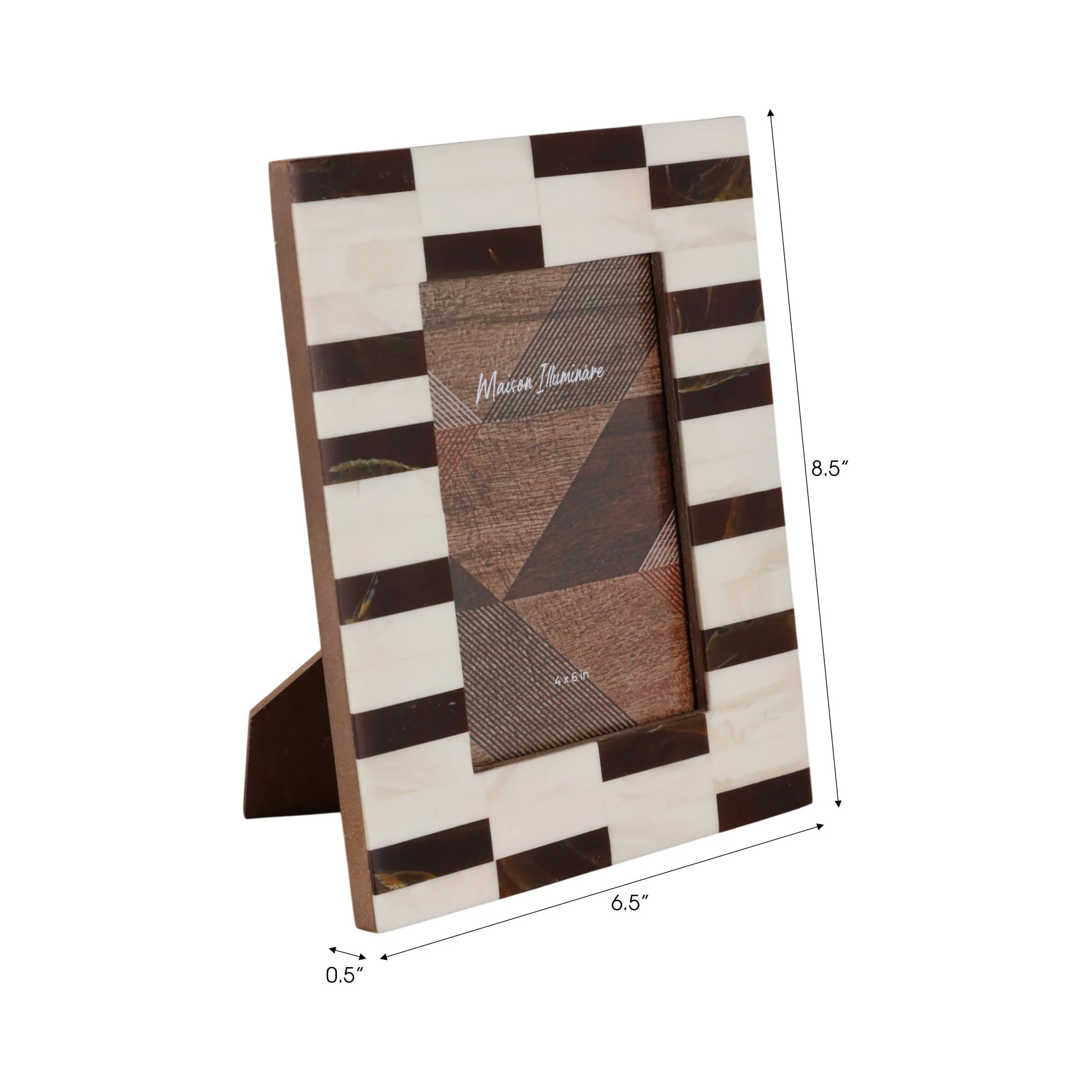 4x6 Small Stripe Photo Frame, Brown/ivory - Image 7
