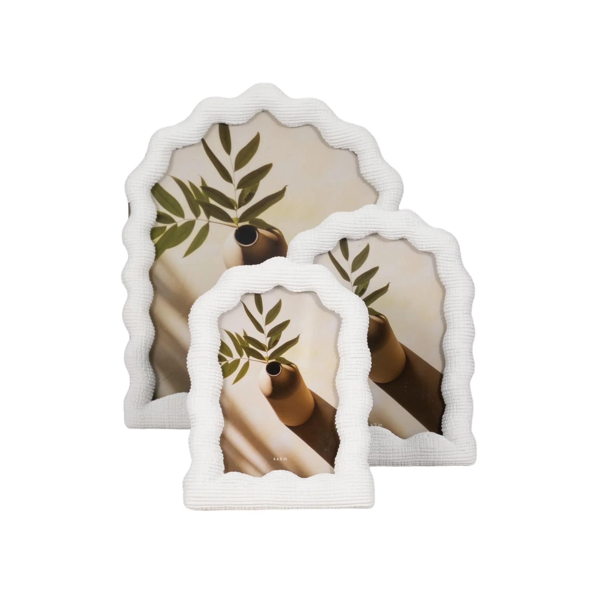 4x6 Wavy Arch Photo Frame, White - Image 6