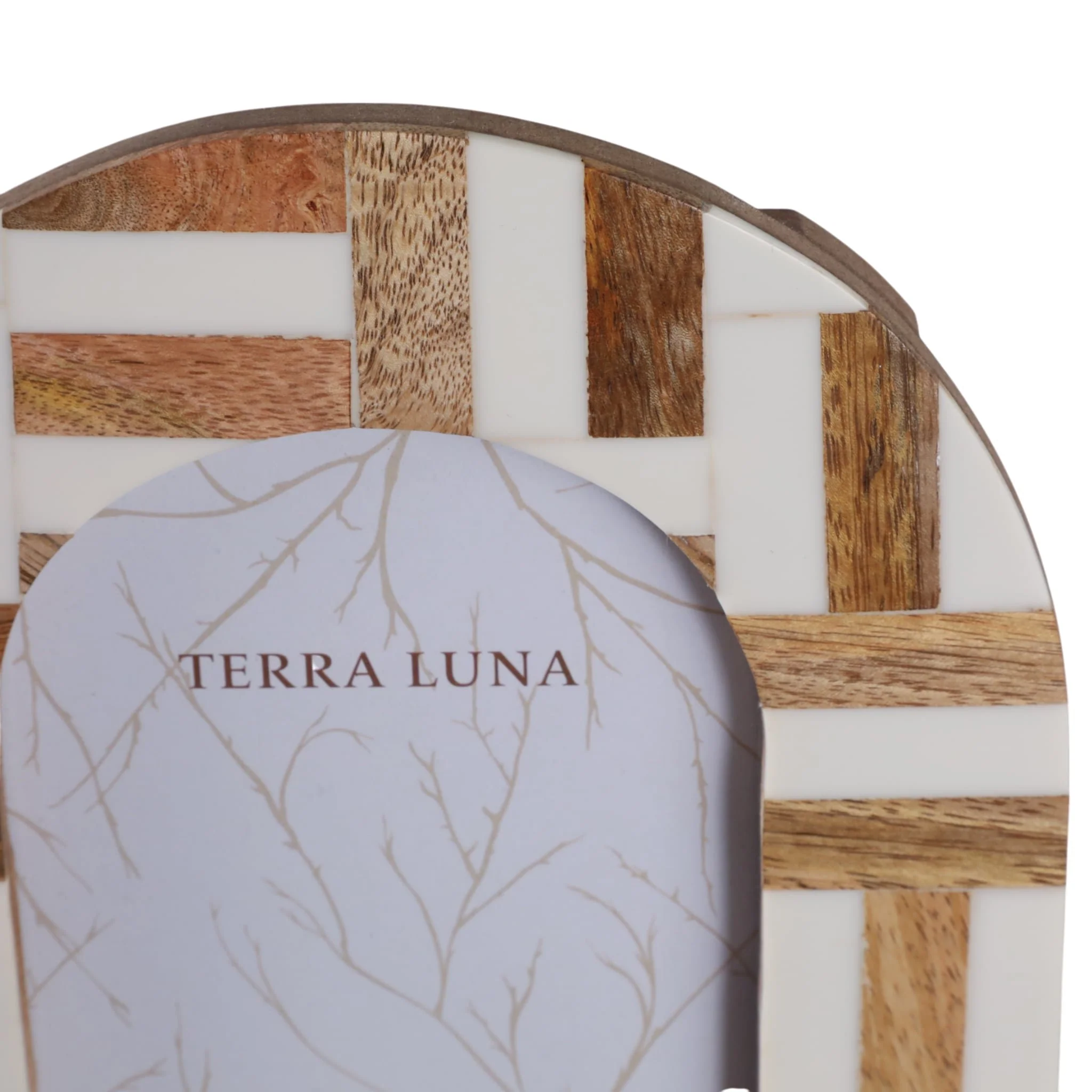 4x6 Wood Inlay Photo Frame, Ivory/natural - Image 6