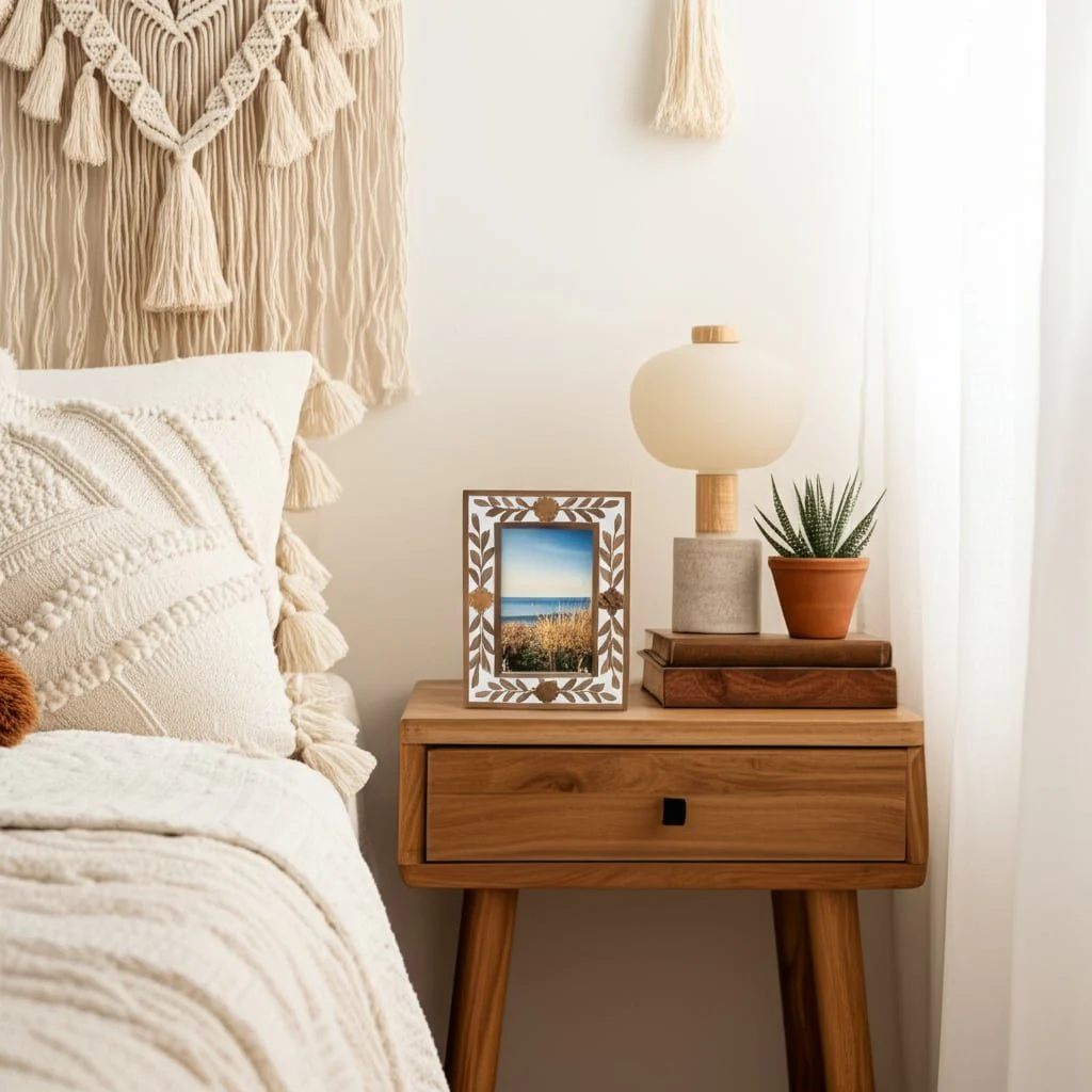 4x6 Wood Petals Photo Frame, White/natural - Image 10
