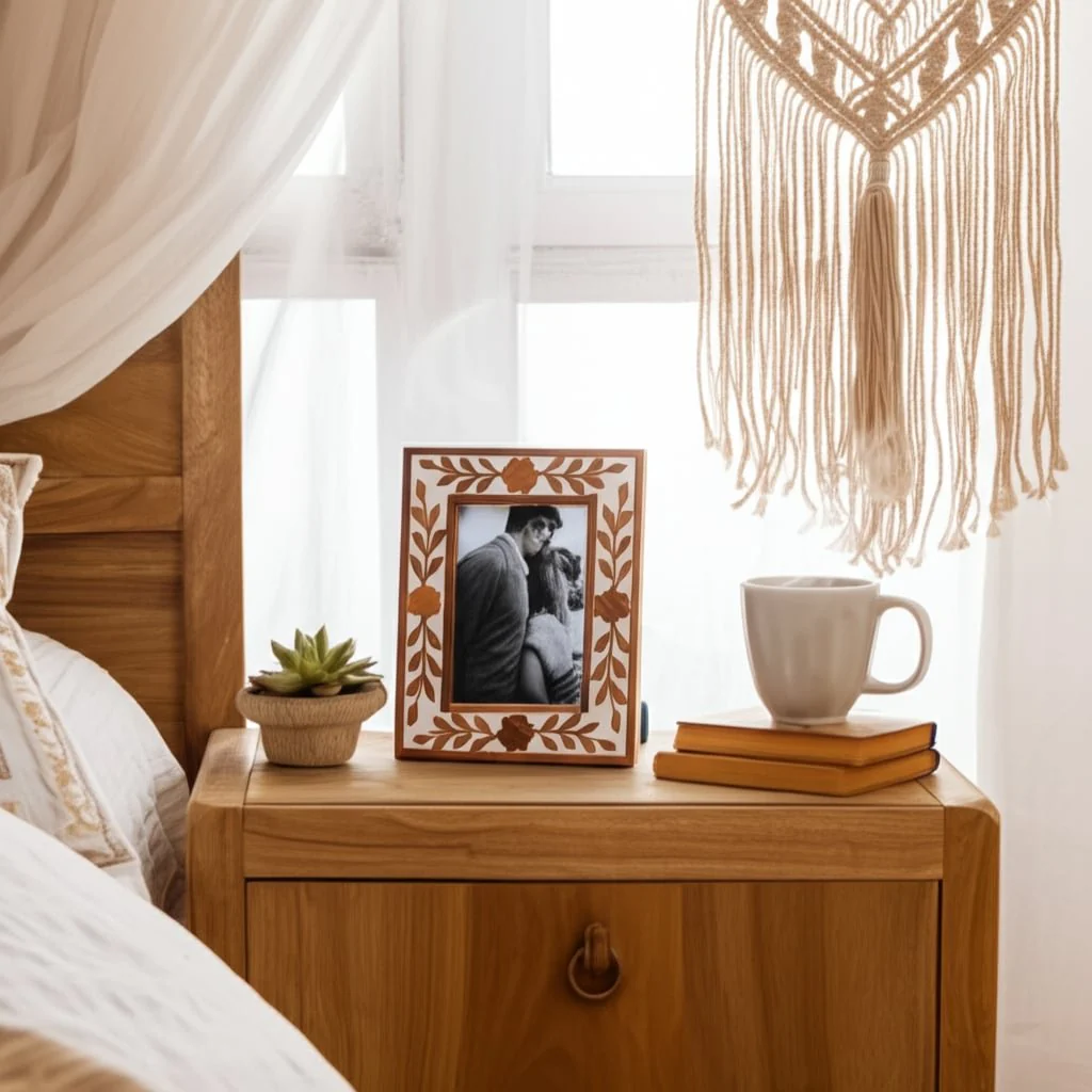 4x6 Wood Petals Photo Frame, White/natural - Image 9