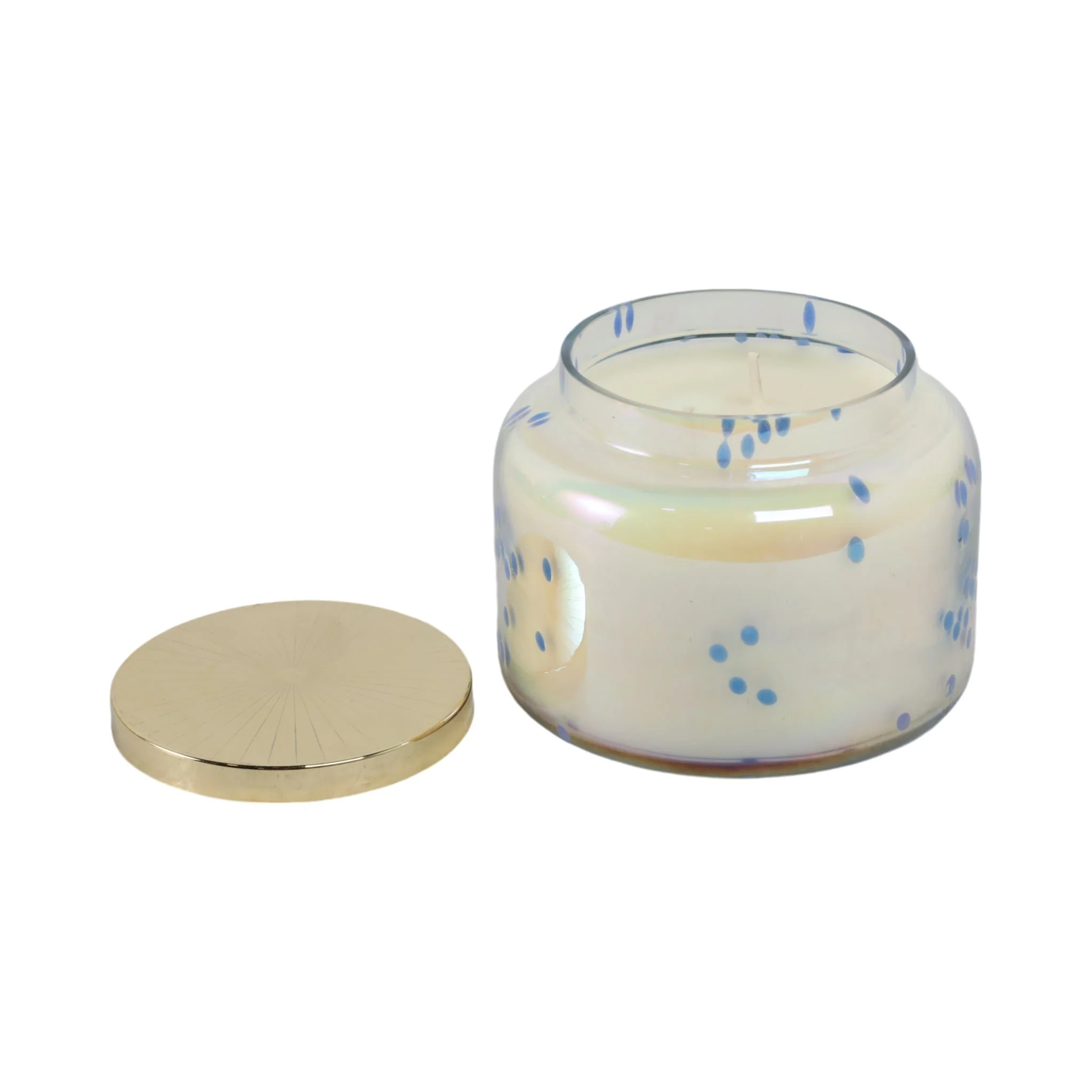 5" 23 Oz Verbena Bead Luster Lidded Candle, Blue/g - Image 2
