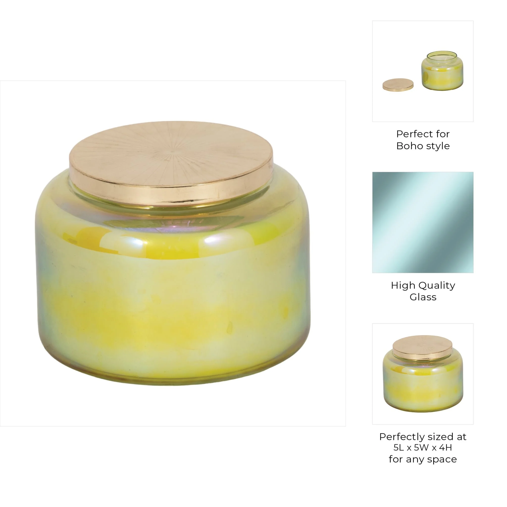5" 23 Oz Verbena Luster Lidded Candle, Green/go - Image 9