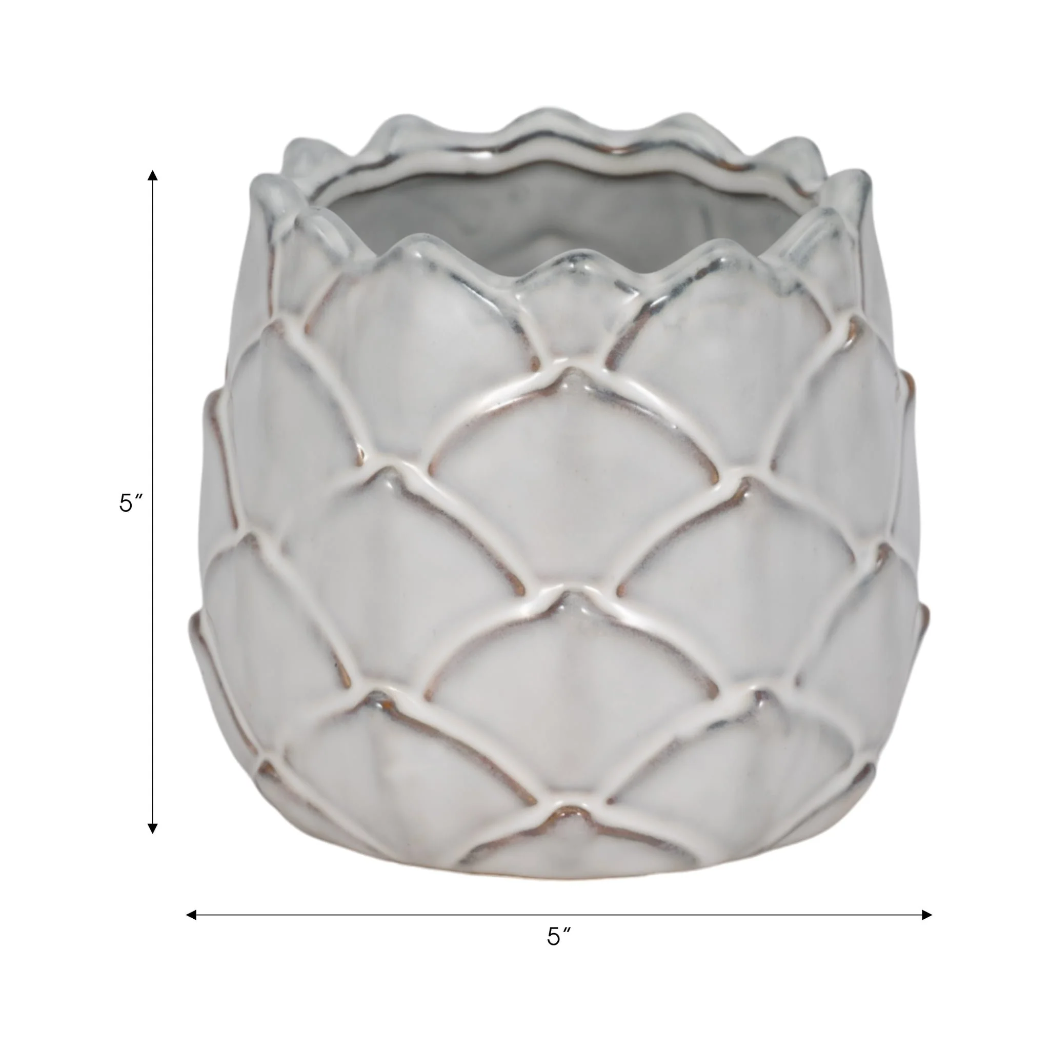 5" Artichoke Planter, White - Image 8