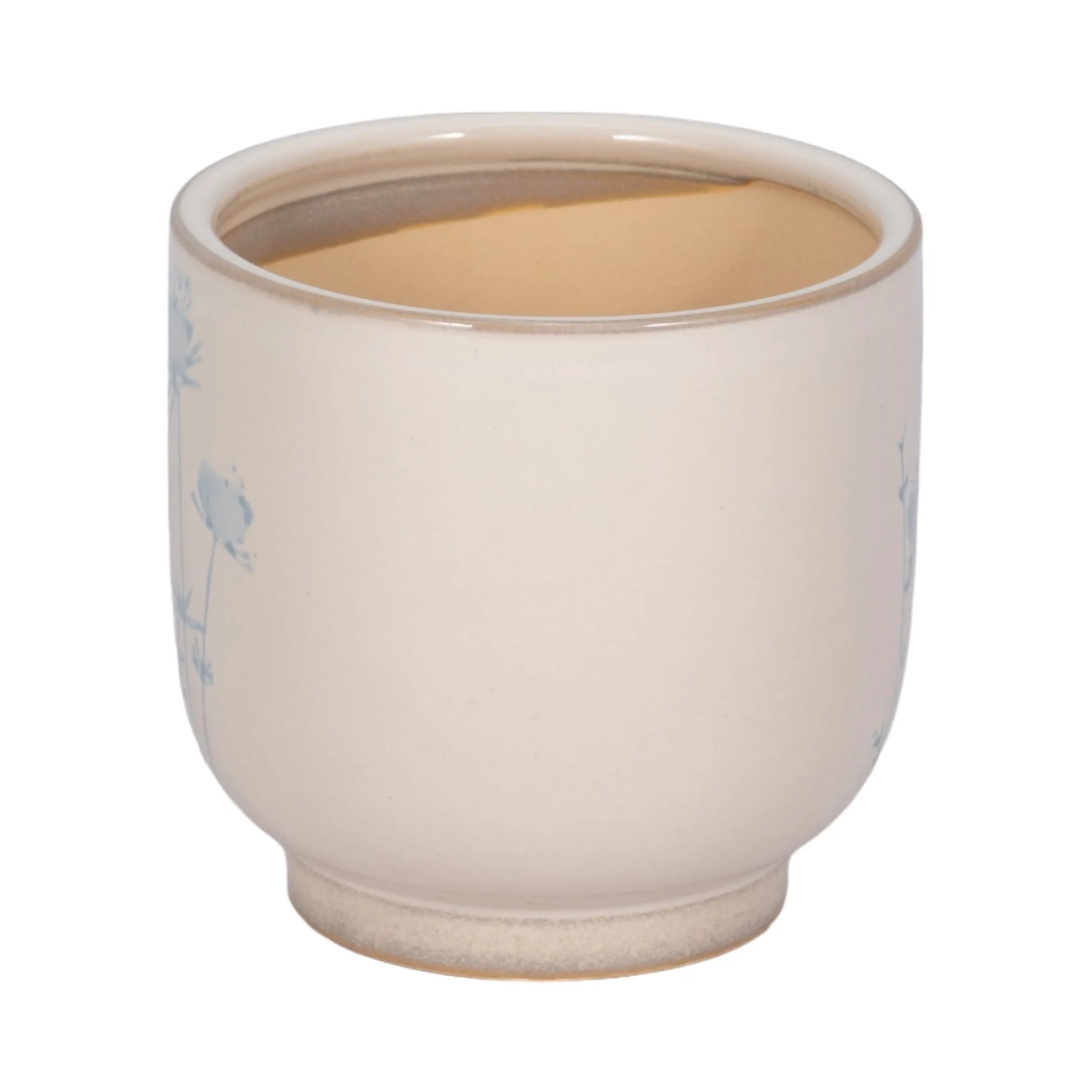 5" Blue Flowers Planter, Ivory/blue - Image 3