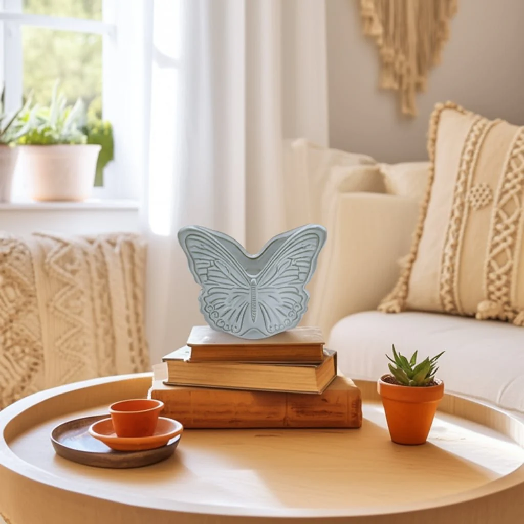 5" Butterfly Pencil Cup, Ivory - Image 9