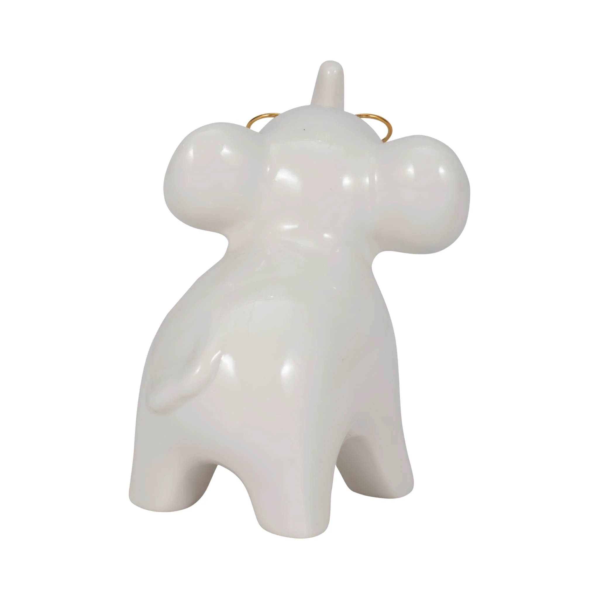 5" Elephant With Glasses, White/gold - Image 4