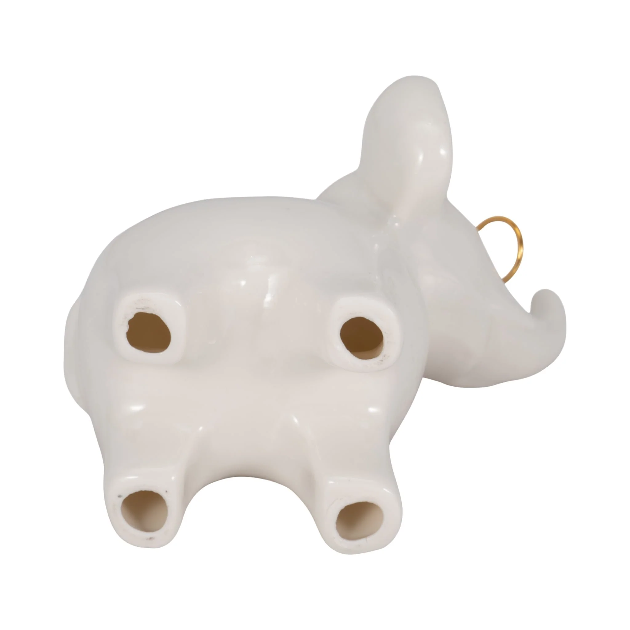 5" Elephant With Glasses, White/gold - Image 7