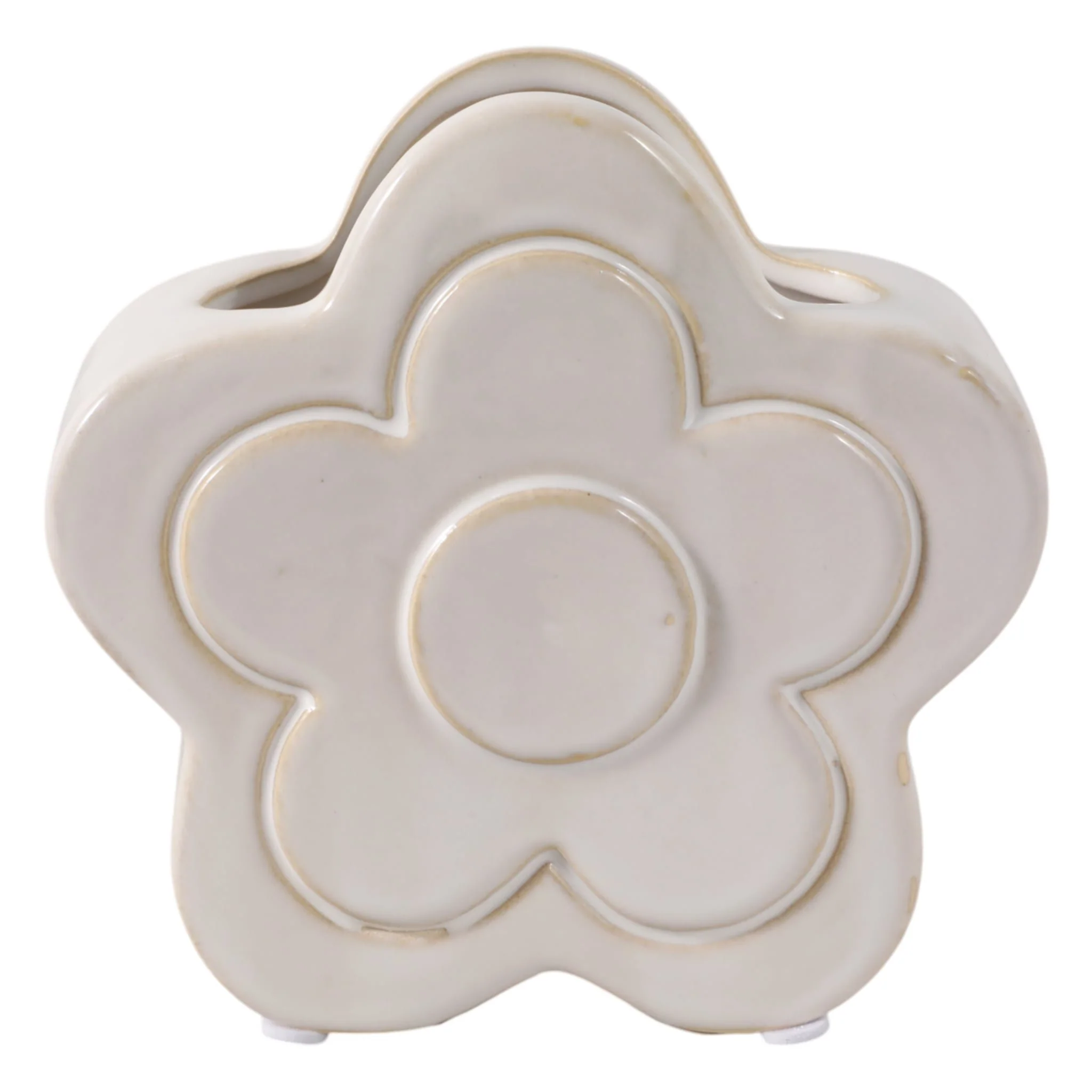 5" Flower Power Pencil Cup, Ivory - Image 4