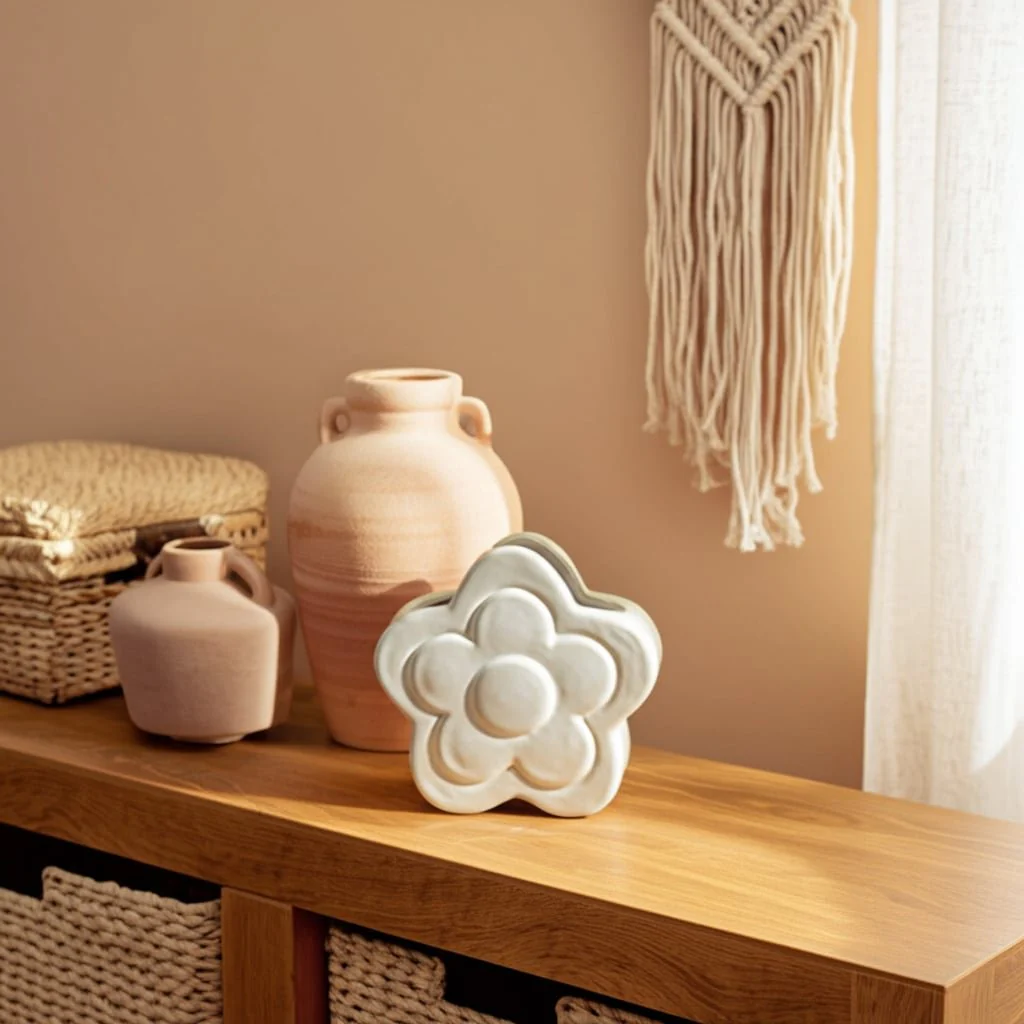 5" Flower Power Pencil Cup, Ivory - Image 8