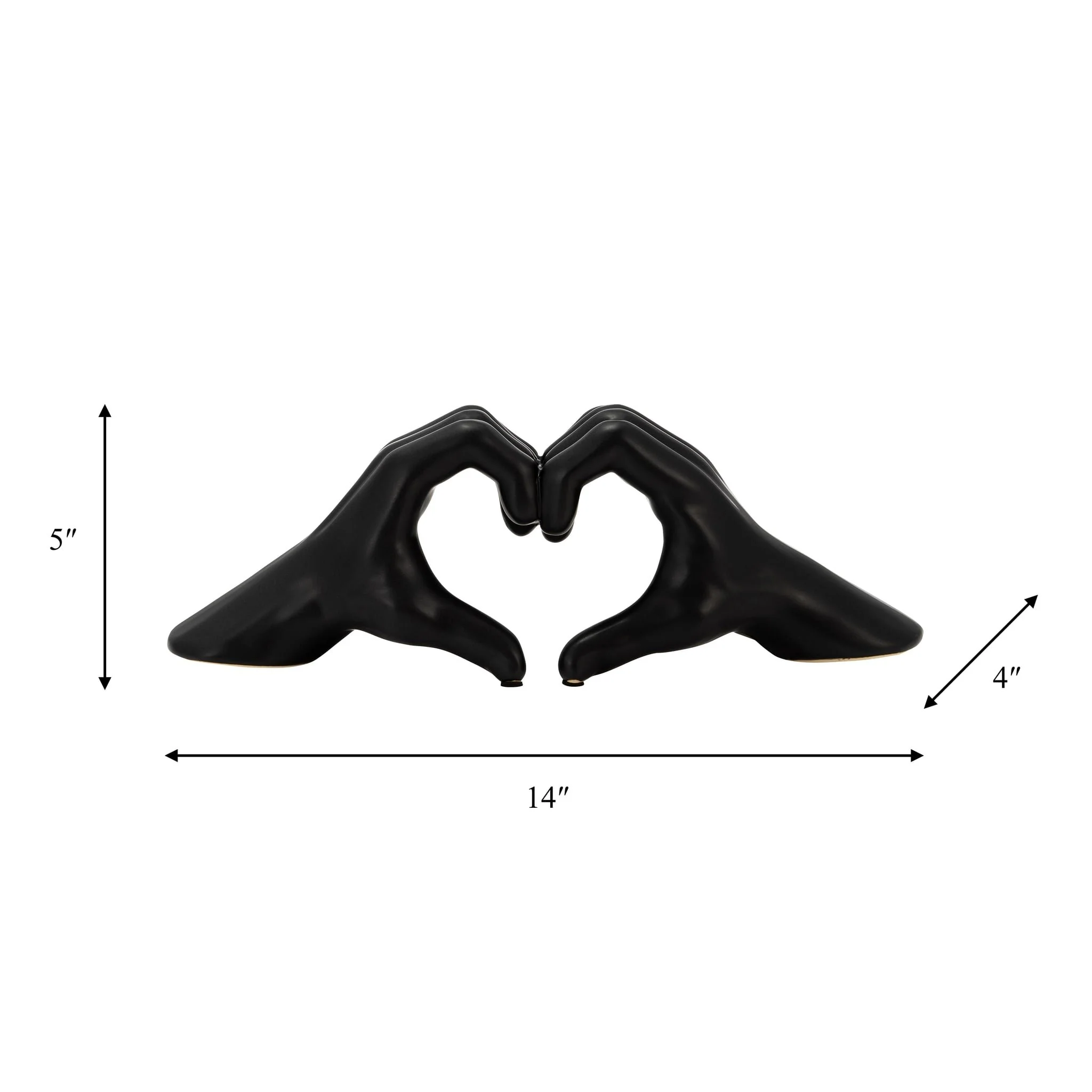 5" Hand-heart, Black - Image 2