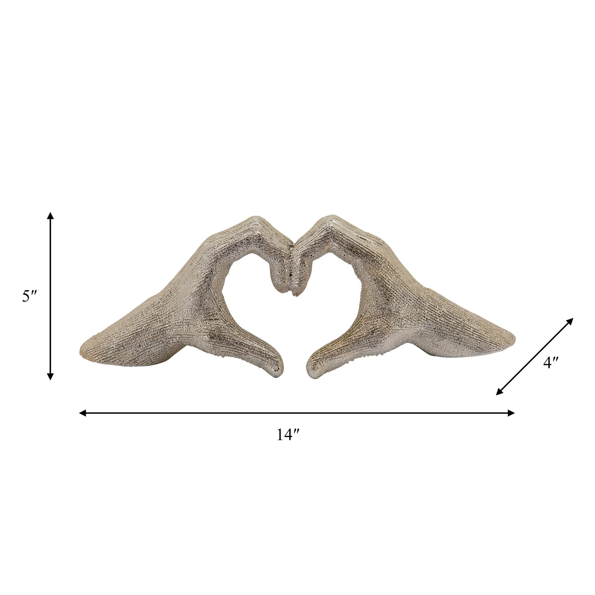 5" Hand-heart, Champagne - Image 2