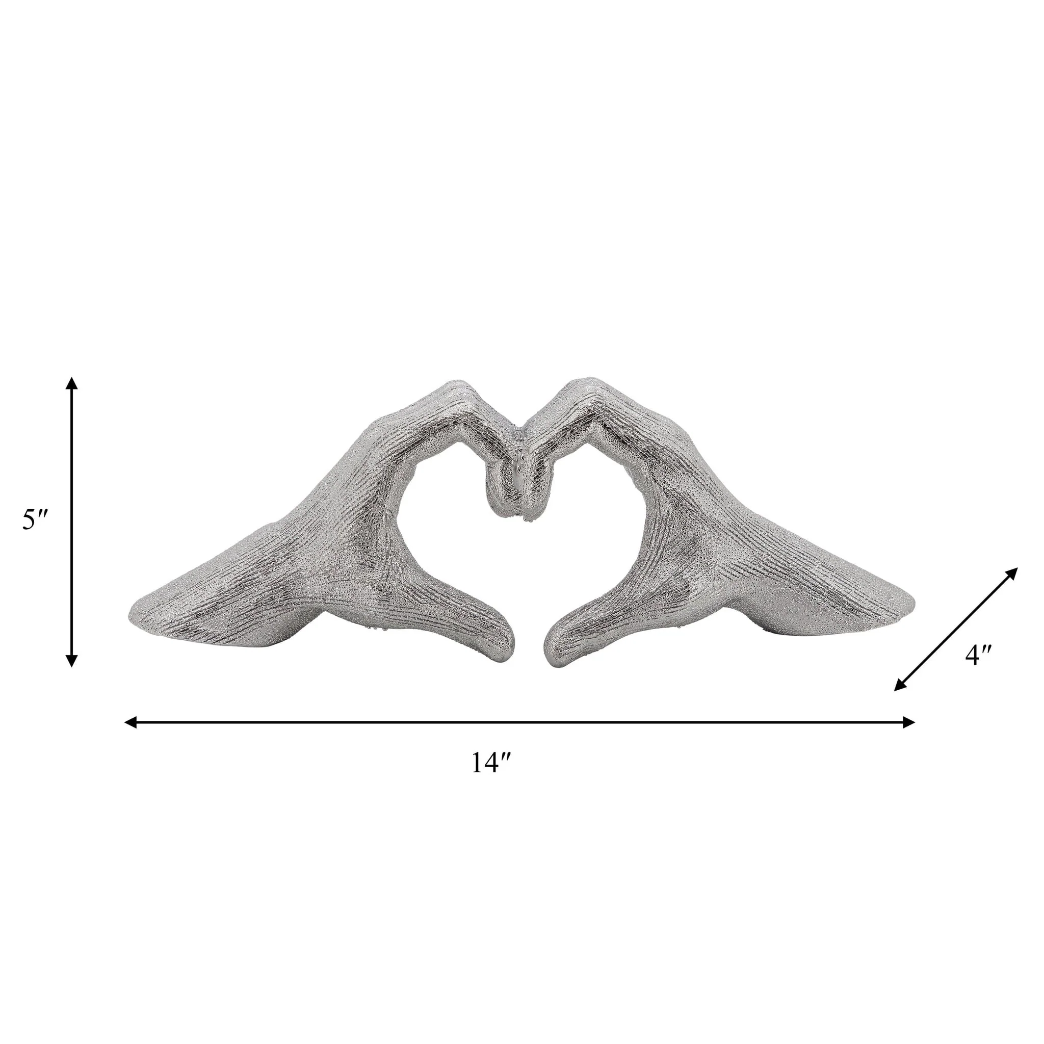 5" Hand-heart, Silver - Image 2