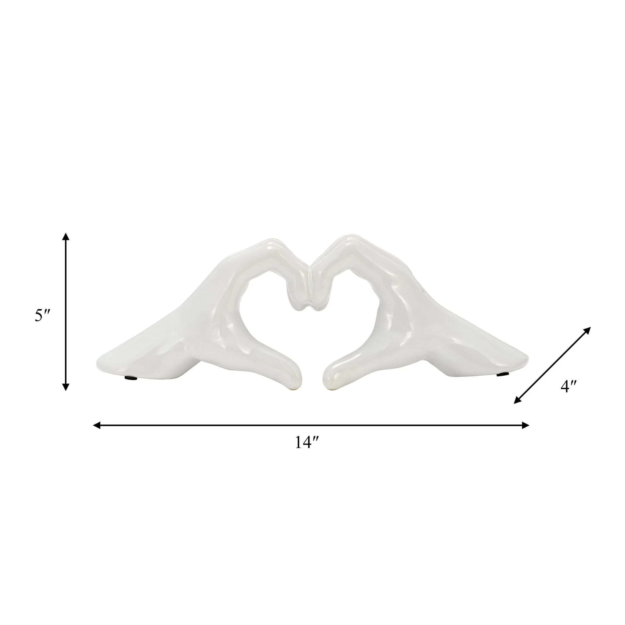 5" Hand-heart, White - Image 2