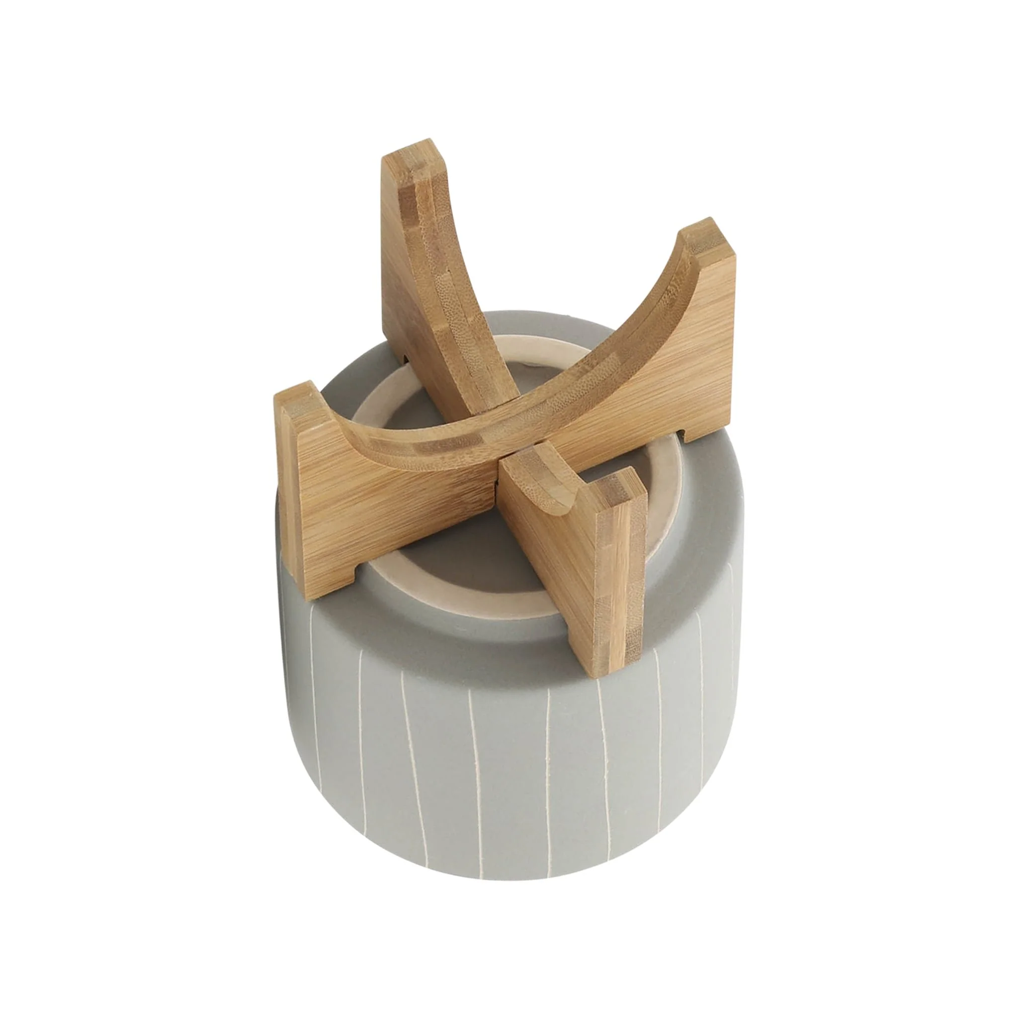 5" Stripes Planter W/ Stand, Tan - Image 5