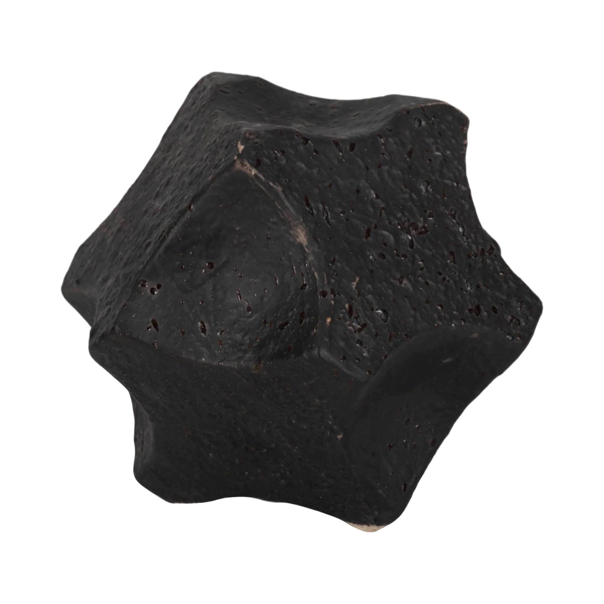 5" Textured Geometric Orb, Black - Image 2