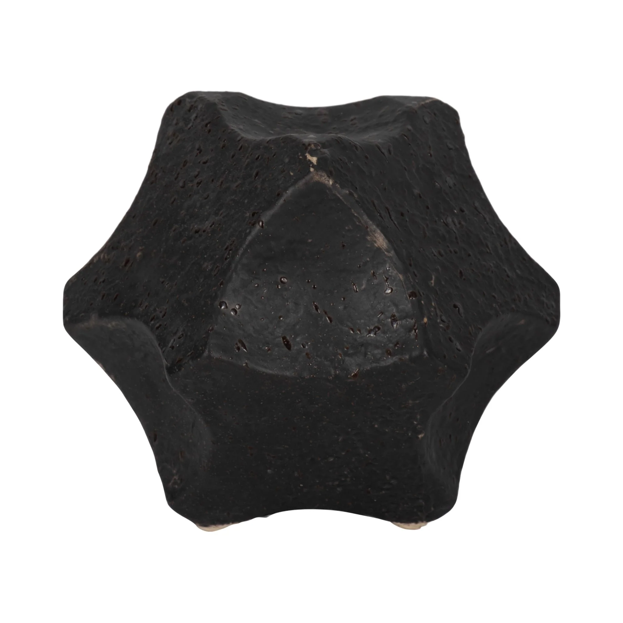 5" Textured Geometric Orb, Black - Image 3