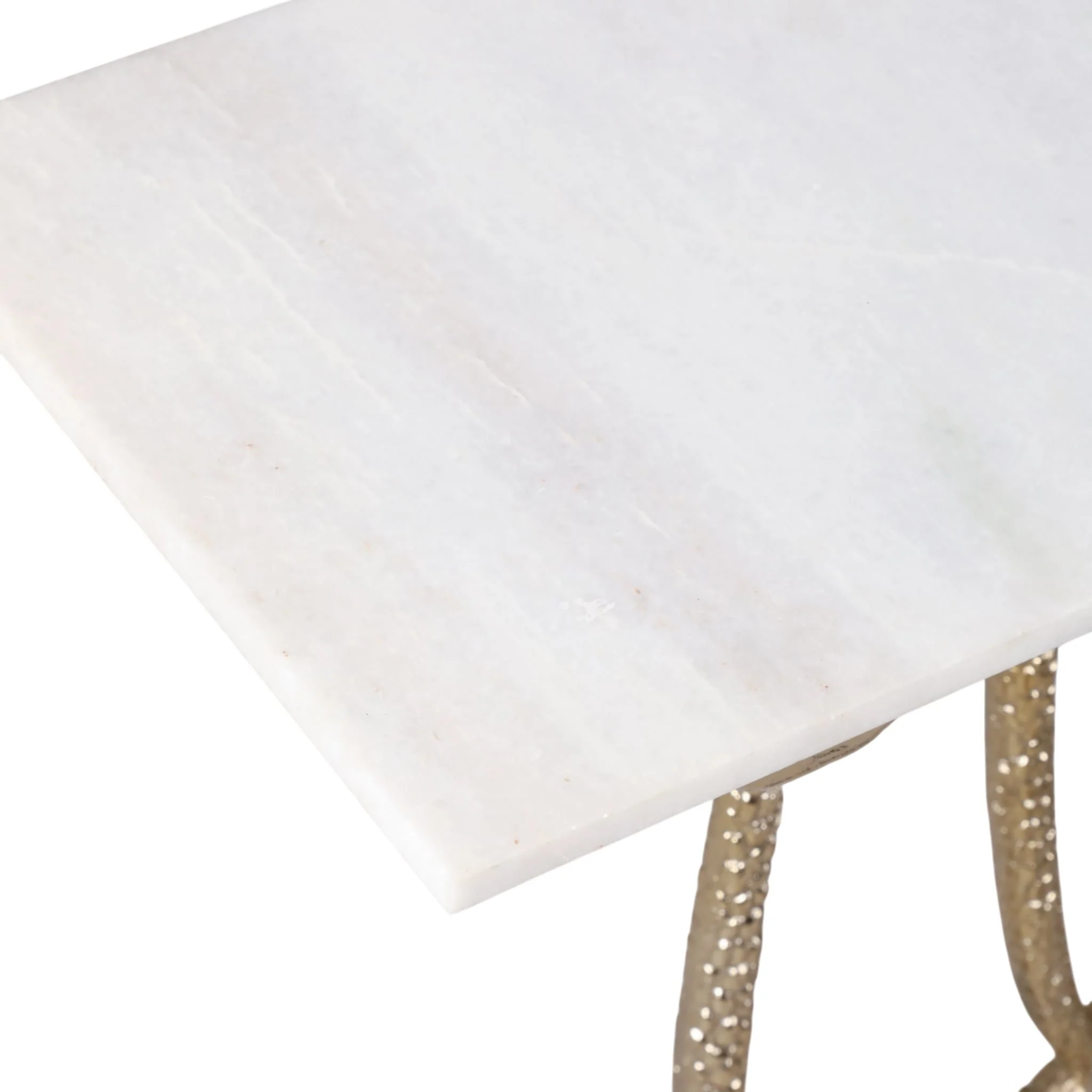 50x30" Snake Base Marble Top Console Table, White/ - Image 7