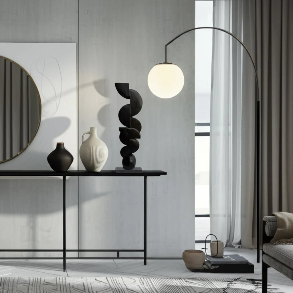 57" Abstract Sculpture, Black - Image 3