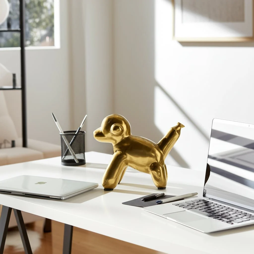 5"l Metal Balloon Monkey, Gold - Image 12
