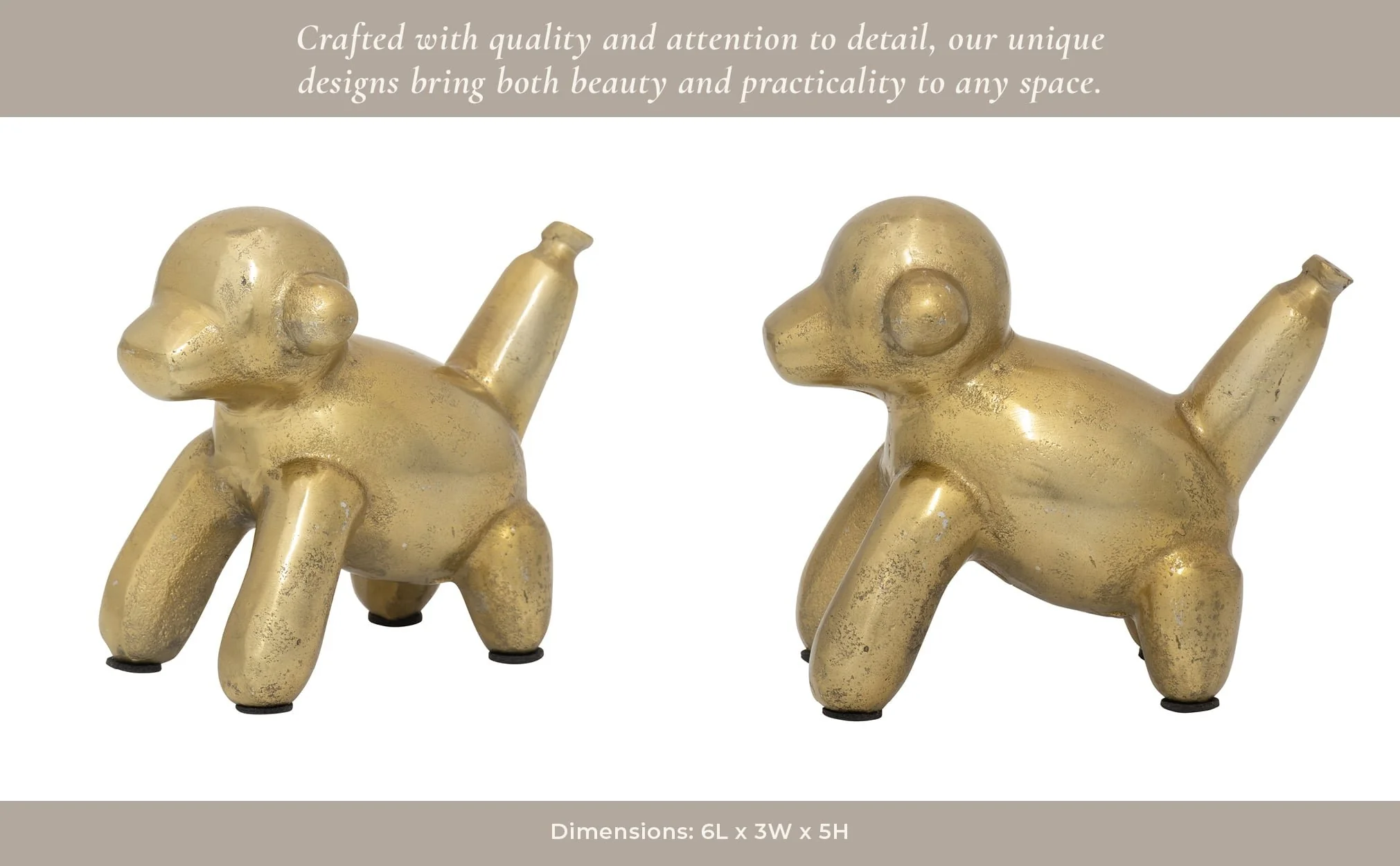 5"l Metal Balloon Monkey, Gold - Image 13