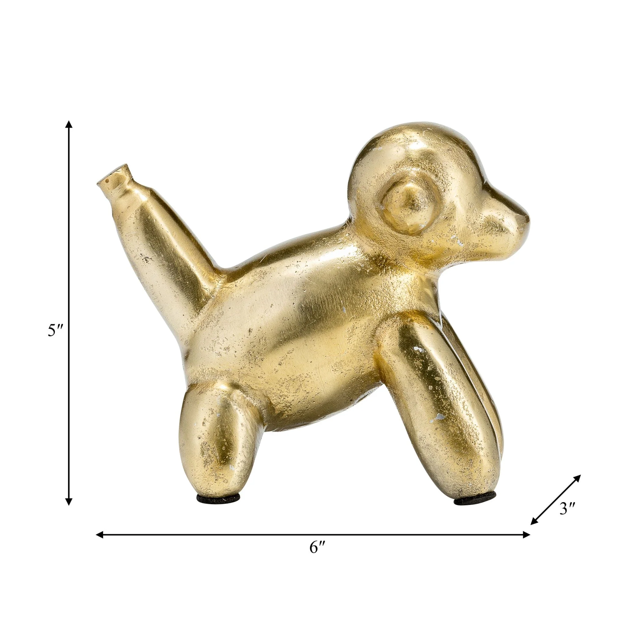 5"l Metal Balloon Monkey, Gold - Image 7