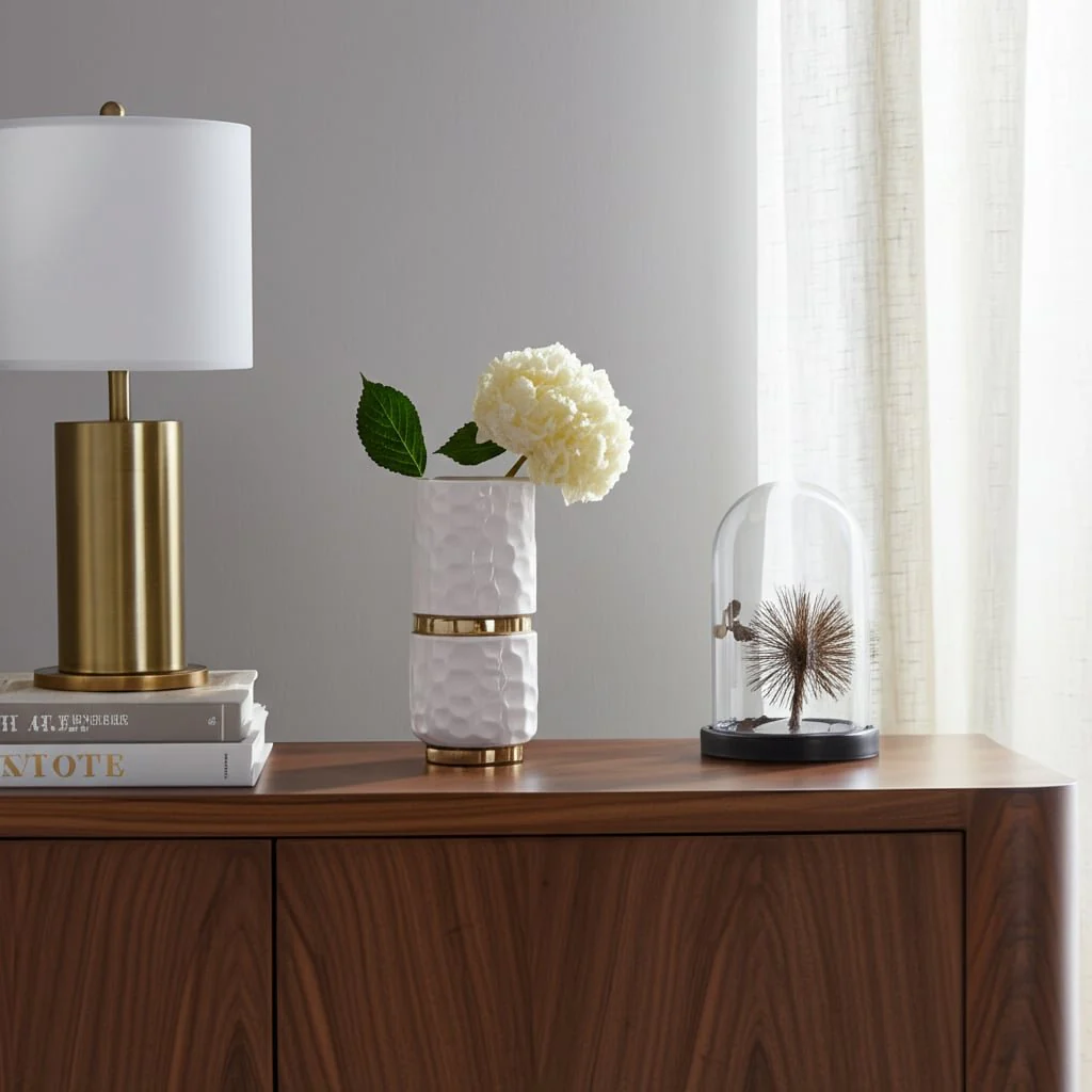 5x10"h Belted Vase, White/gold - Image 10