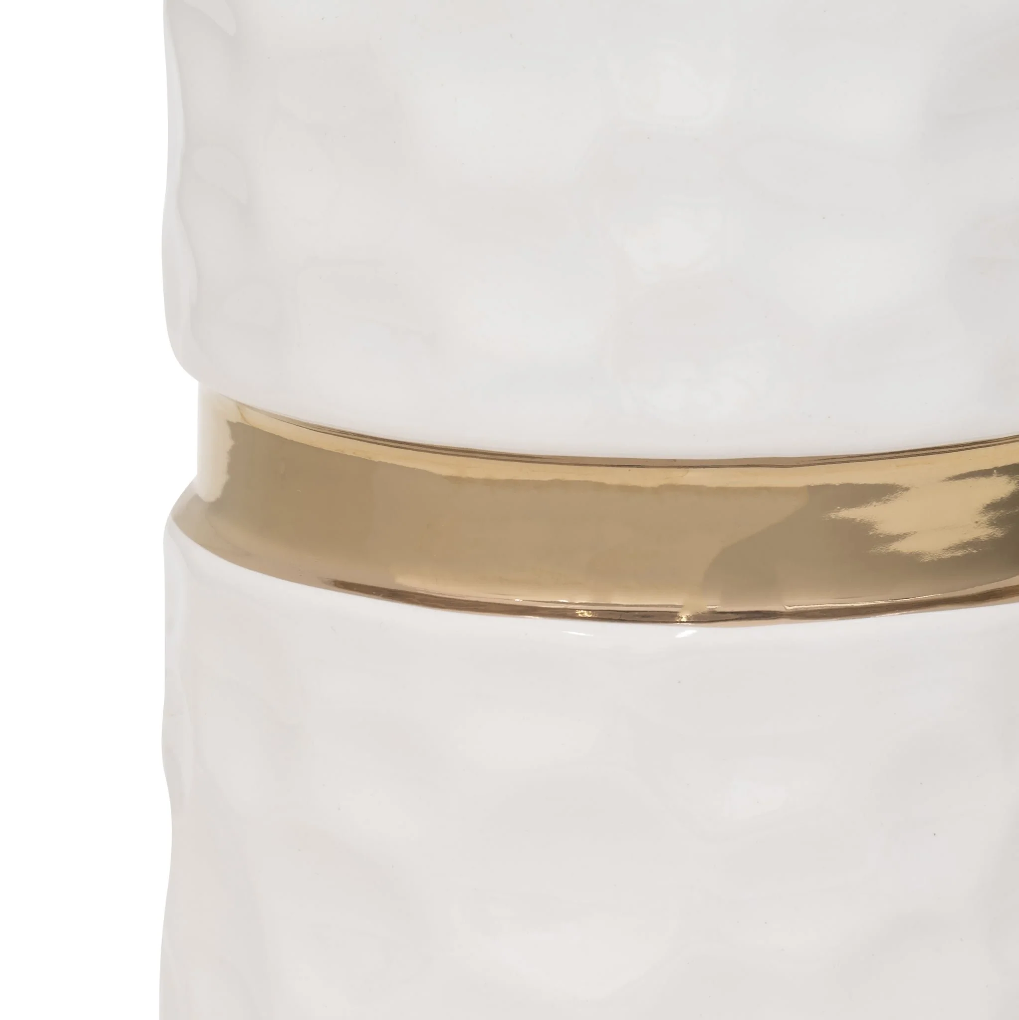 5x10"h Belted Vase, White/gold - Image 4