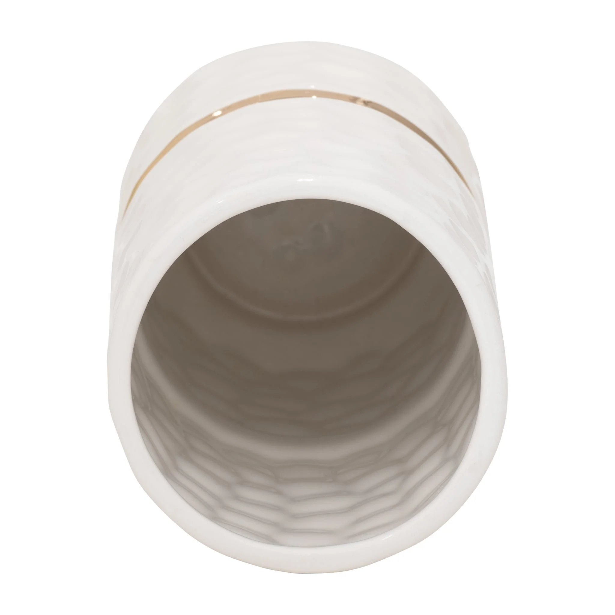 5x10"h Belted Vase, White/gold - Image 5
