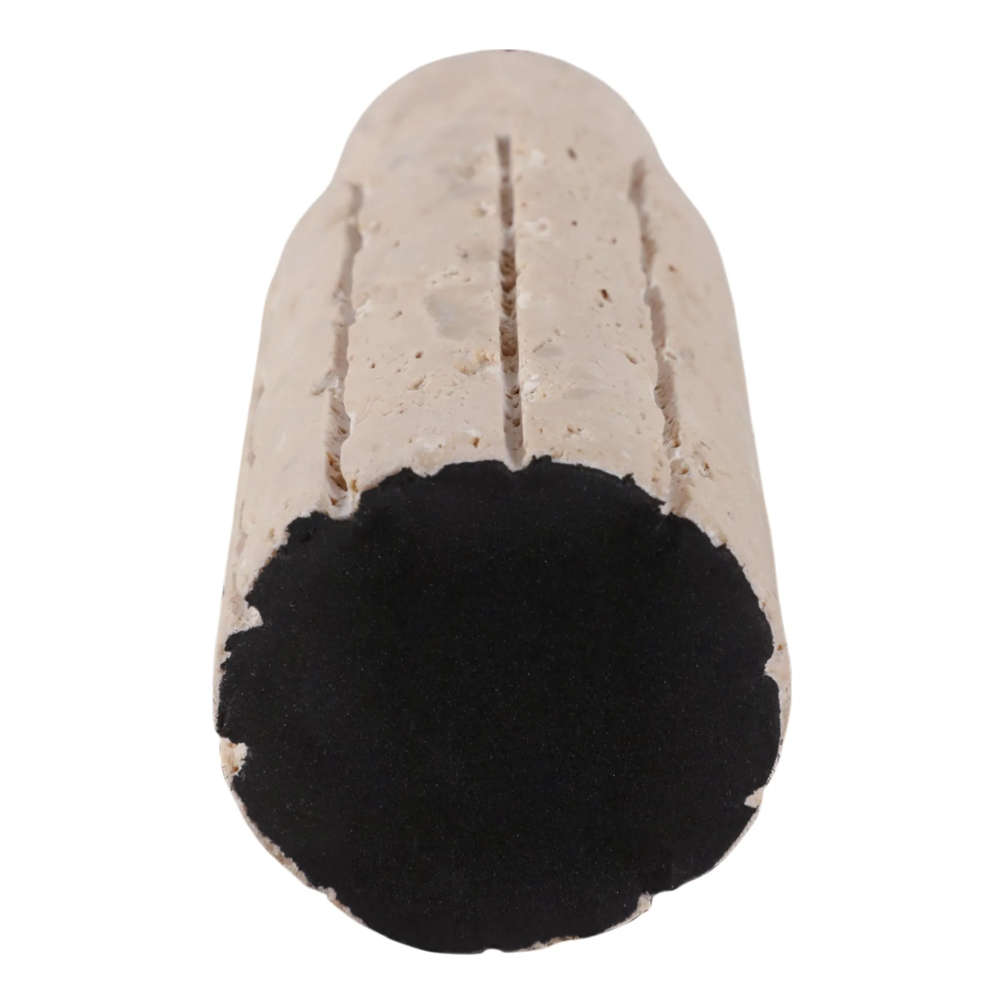 5x2" Raw Edge Travertine Taper Holder, Tan - Image 7