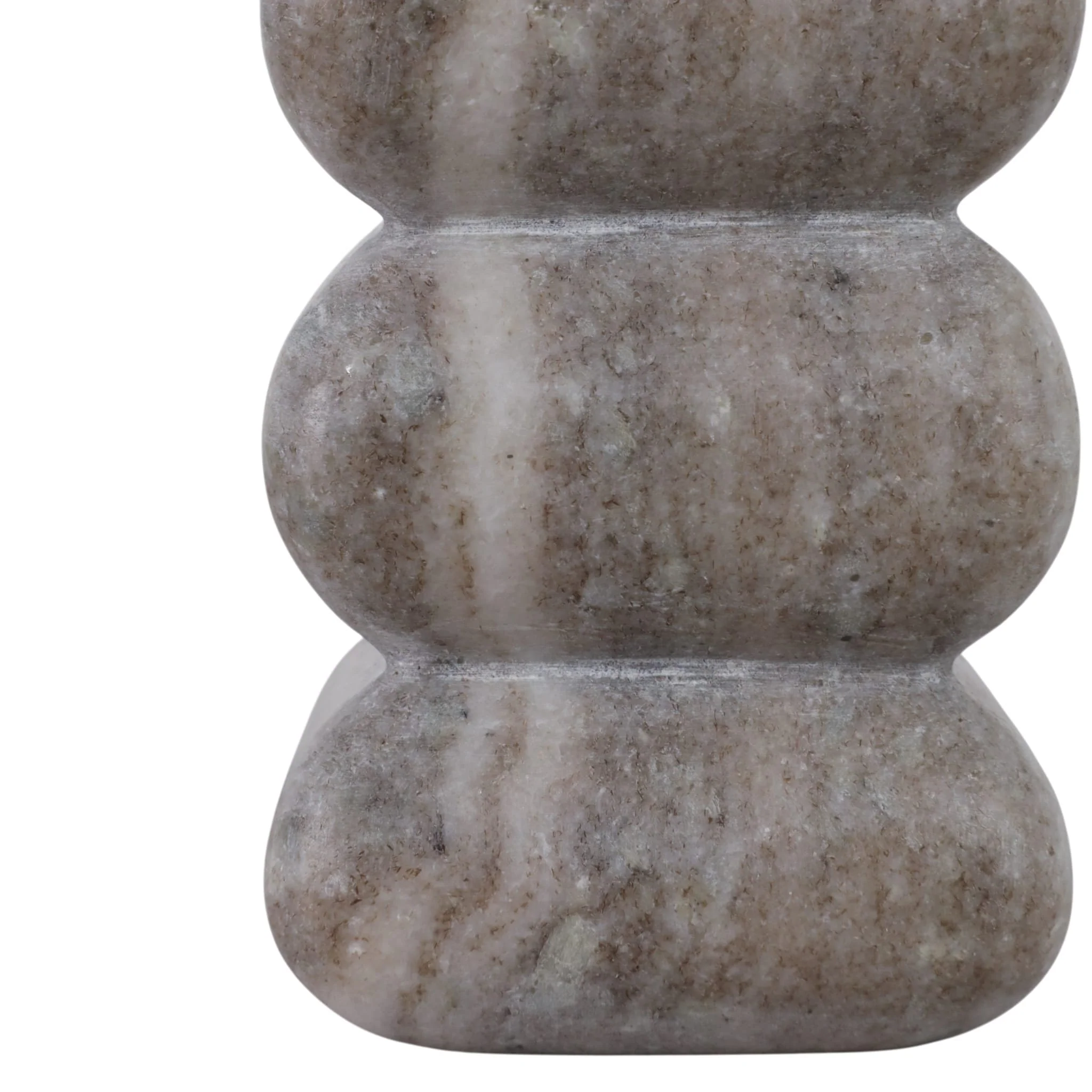 5x3" Curvy Marble Taper Holder, Beige - Image 5