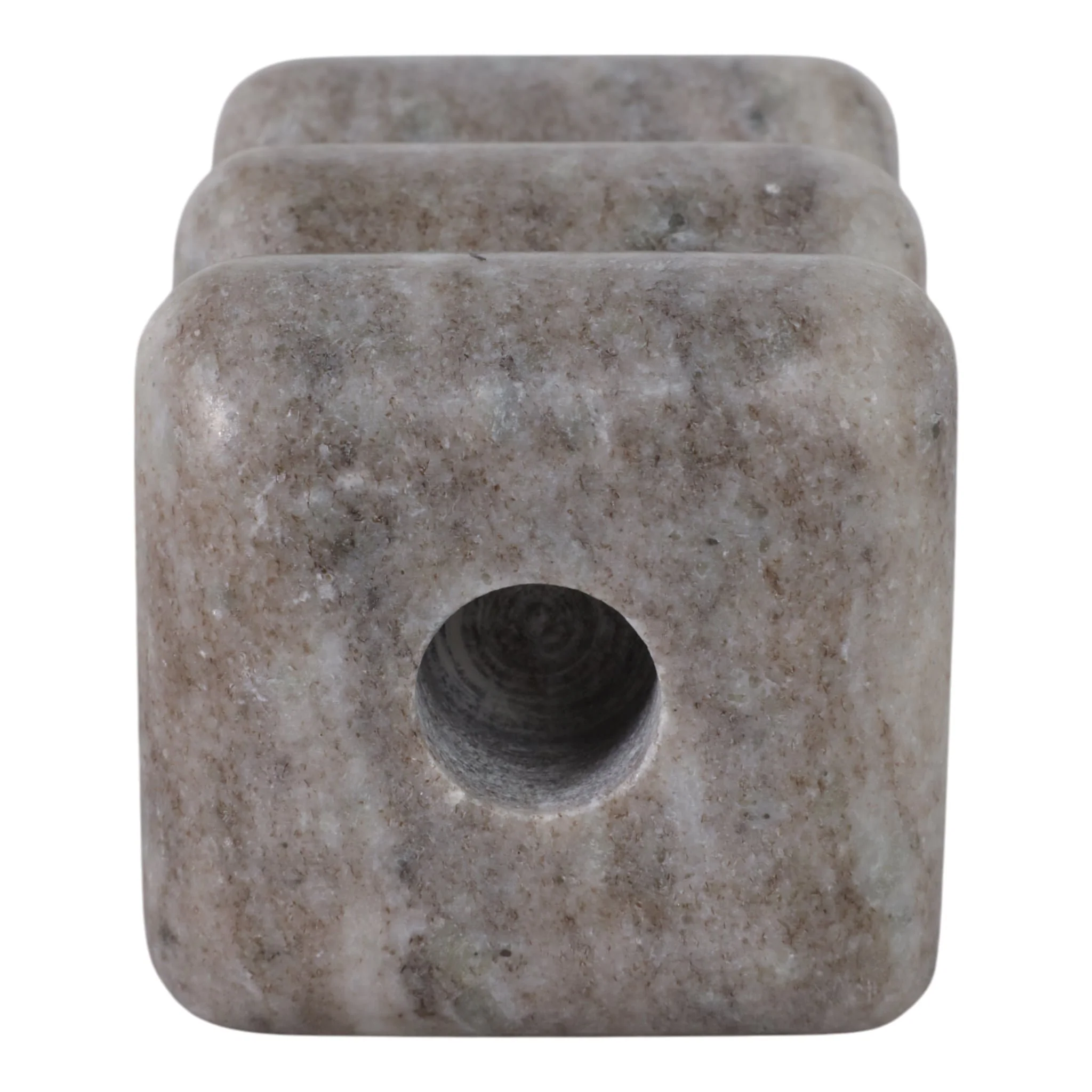 5x3" Curvy Marble Taper Holder, Beige - Image 6
