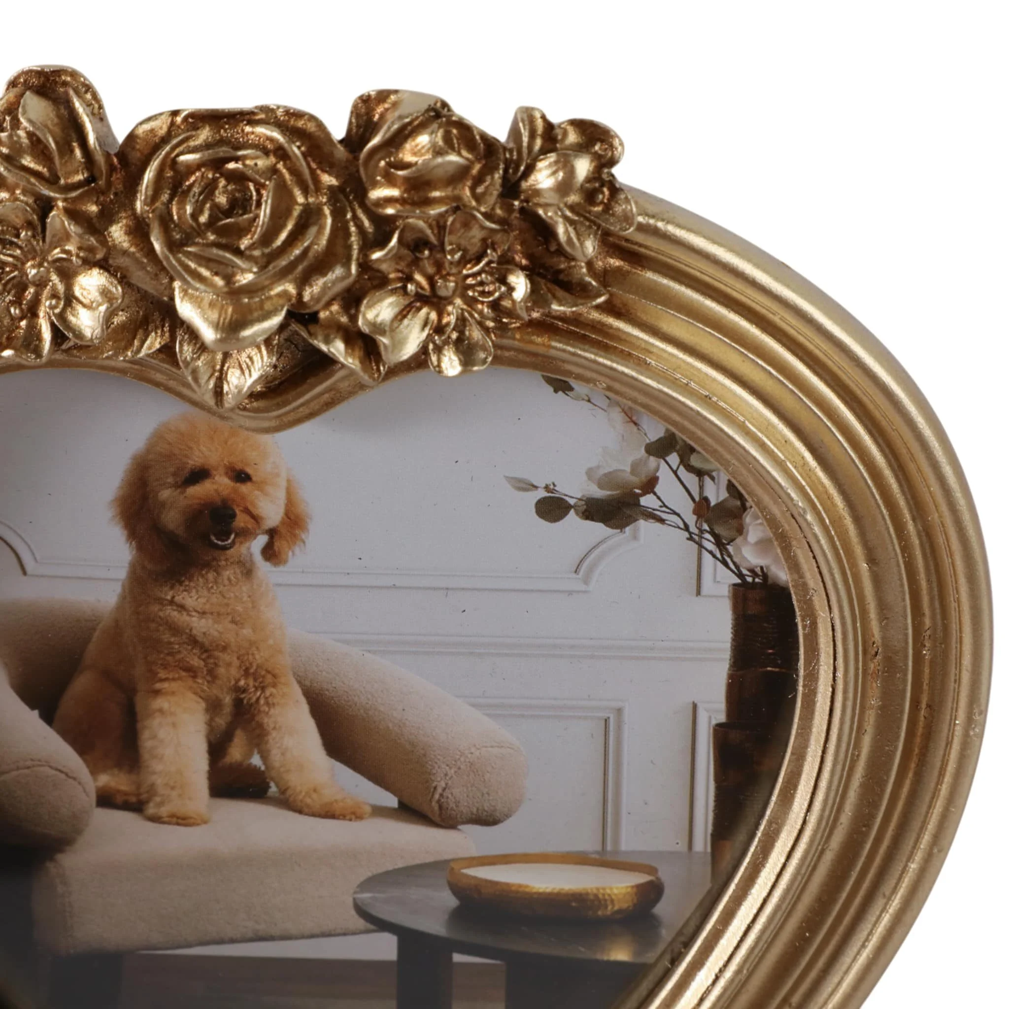 5x5 Heart Photo Frame With Roses, Gold - Image 6