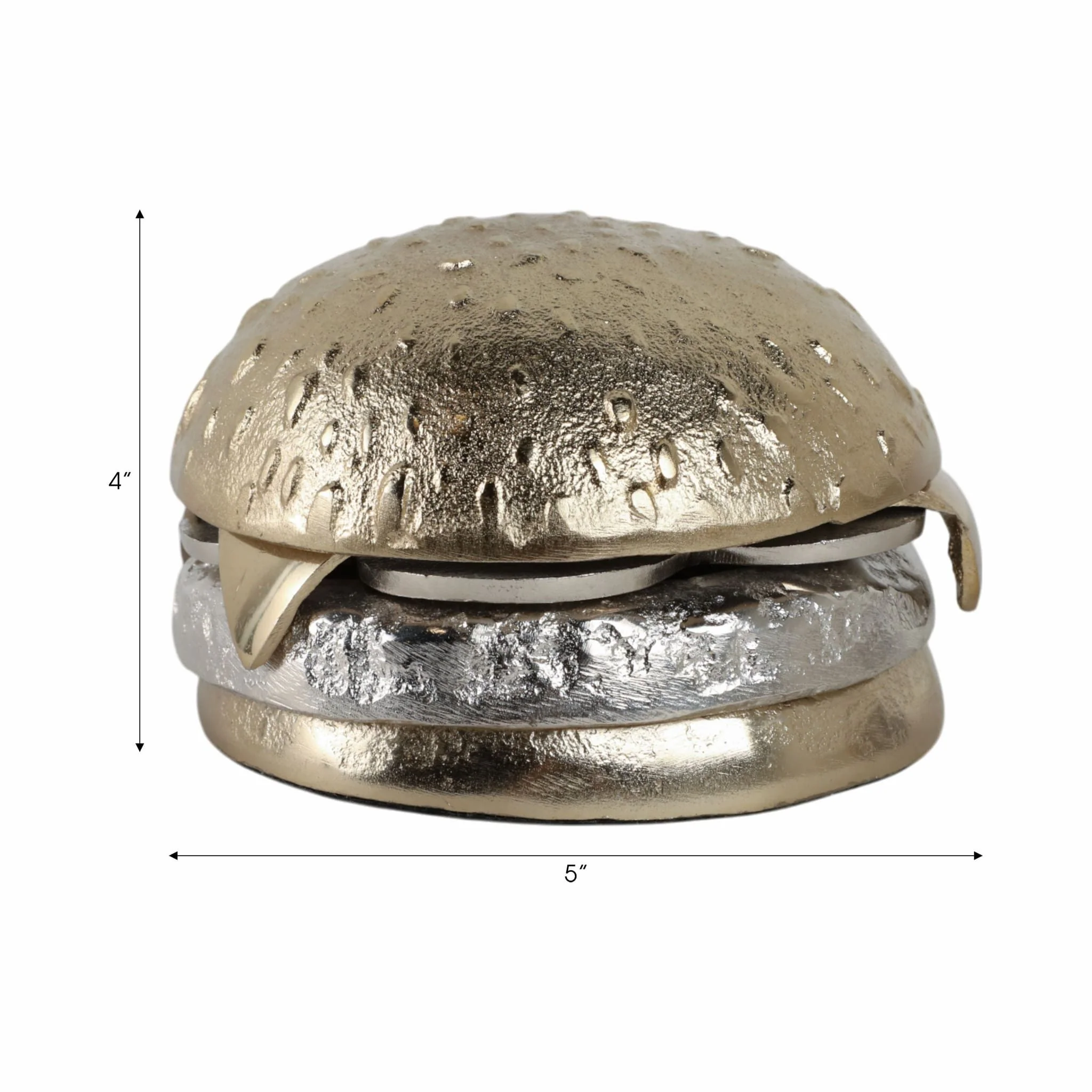 5x5" Mixed Metal Cheeseburger, Silver/gold - Image 8