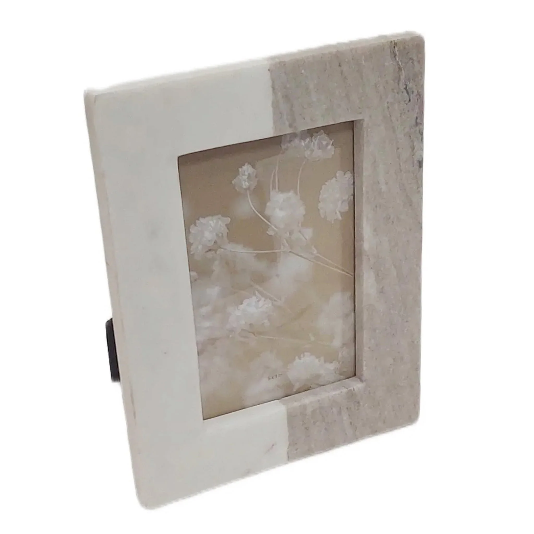 5x7 2-tone Marble Photo Frame, Beige/white - Image 2