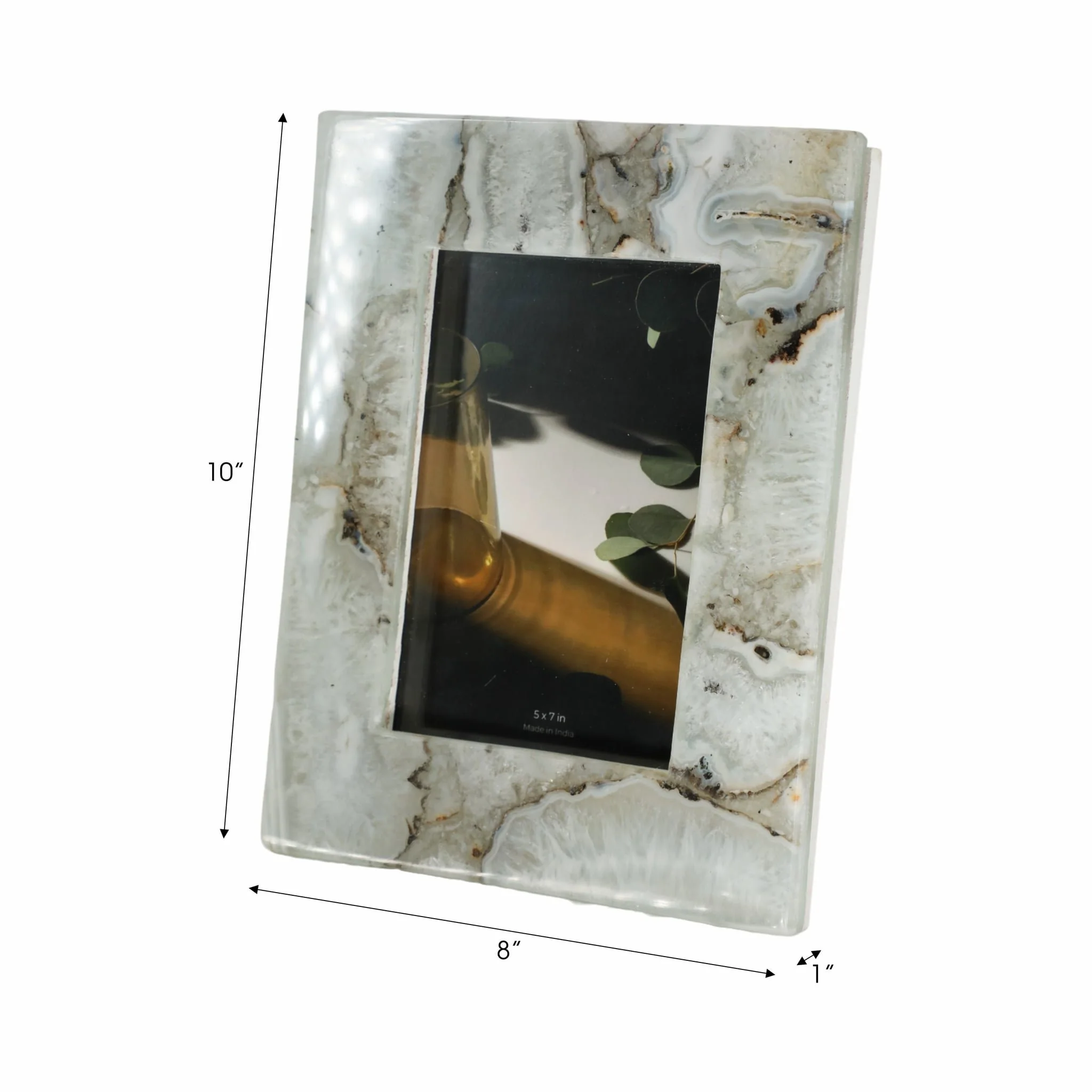 5x7 Agate Photo Frame, White - Image 3