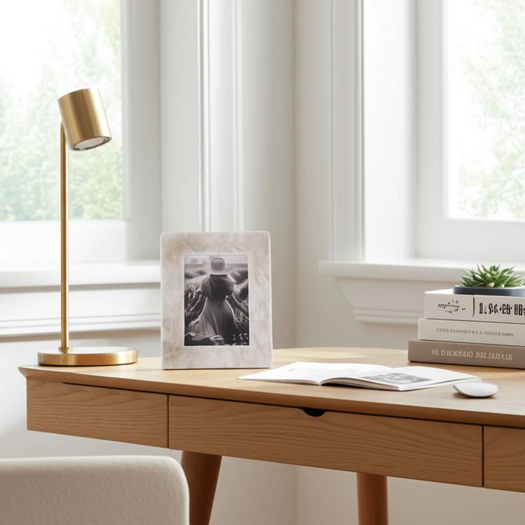 5x7 Alabaster Photo Frame, White - Image 11