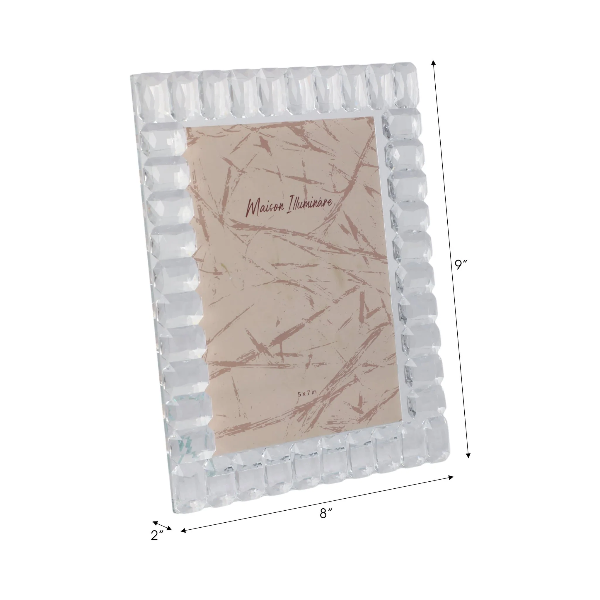5x7 Beveled Edge Crystal Photo Frame, Clear - Image 2