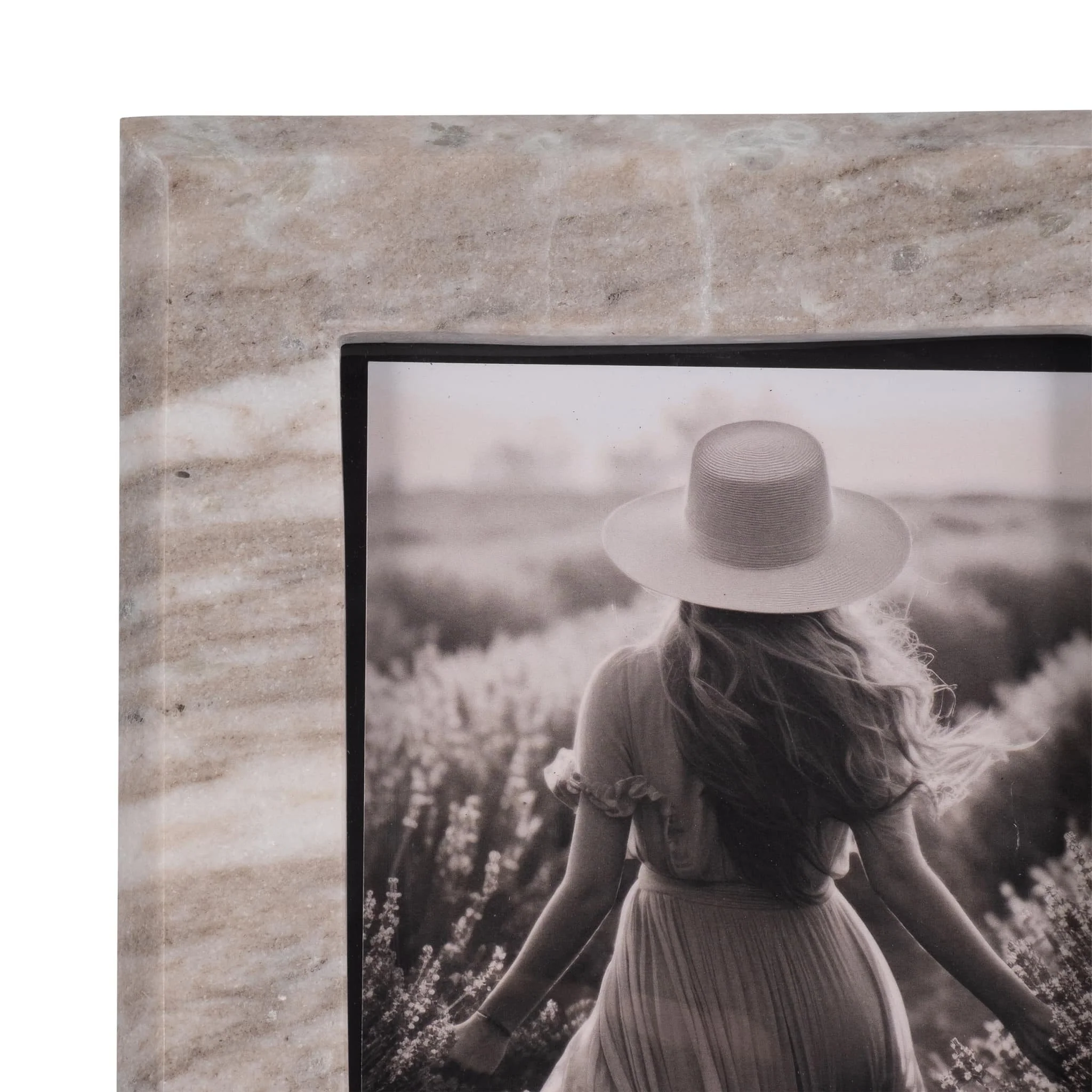 5x7 Curved Marble Photo Frame, Mocha - Image 4